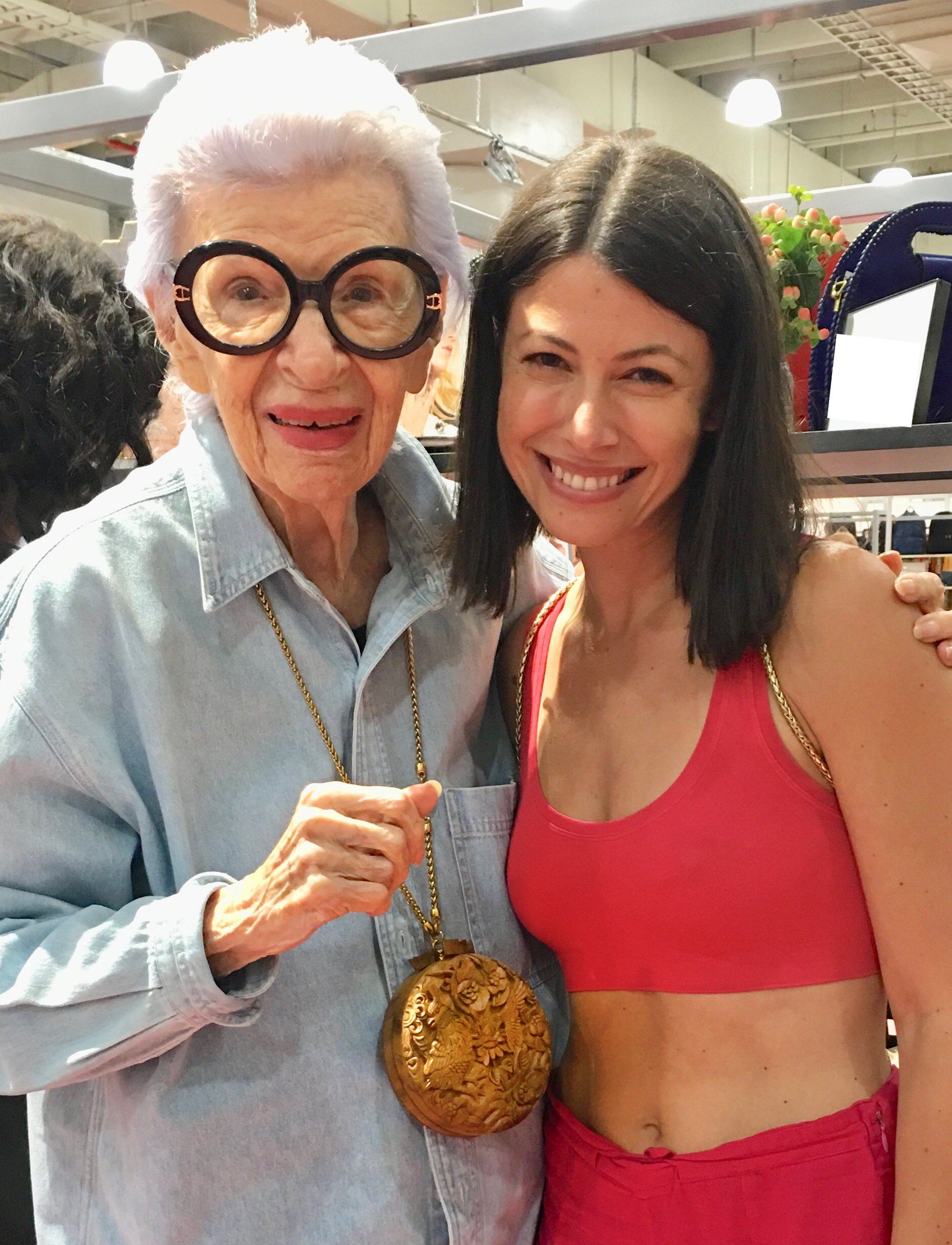 Iris Apfel debuts Blumera Wood Carved Necklace Bag with Mehera Blum