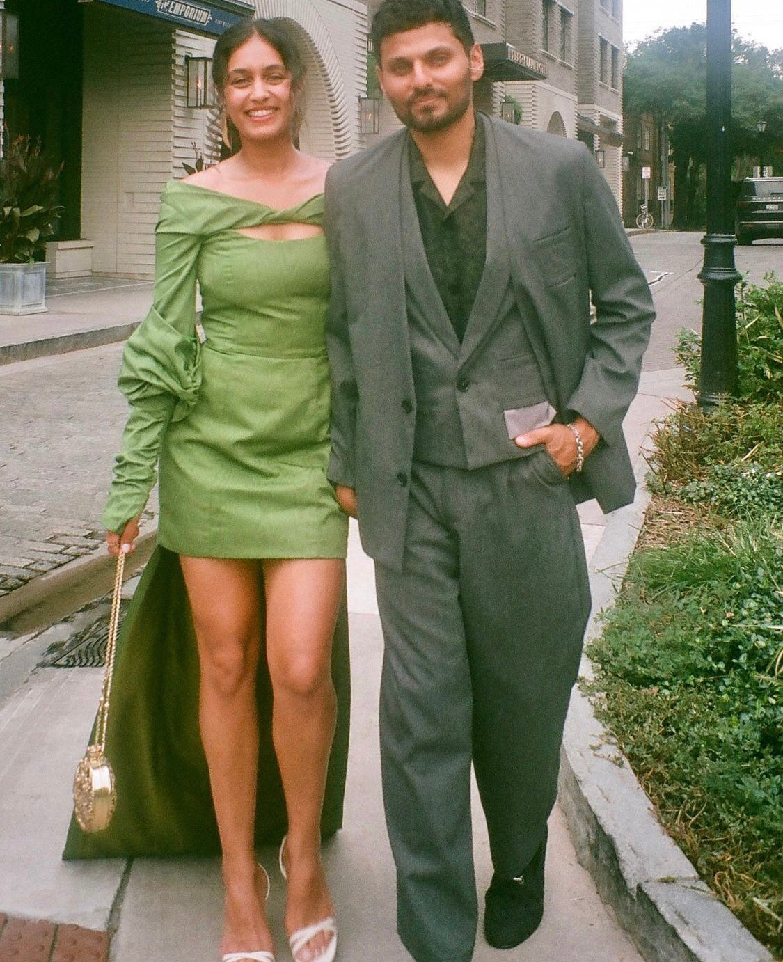 Radhi Devlukia-Shetty clutches Blumera with Jay Shetty for Jennifer Lopez x Ben Affleck Wedding