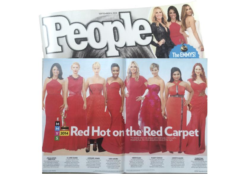 Uzo Aduba in People Mag with custom-made Blumera Gold Clutch