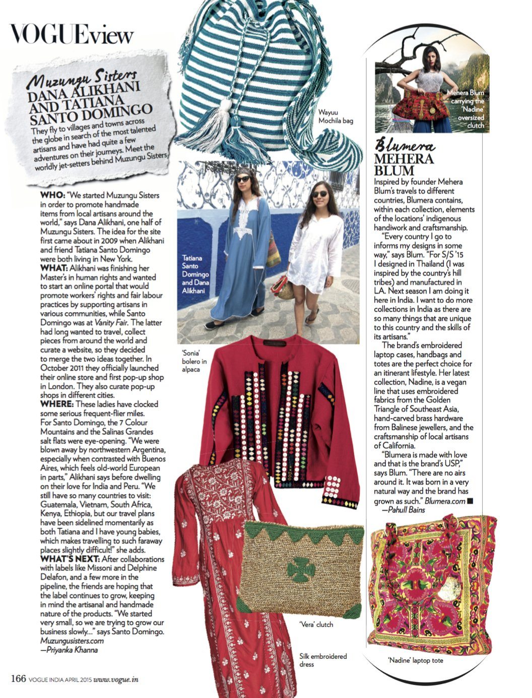 Vogue India - Interview with Mehera Blum