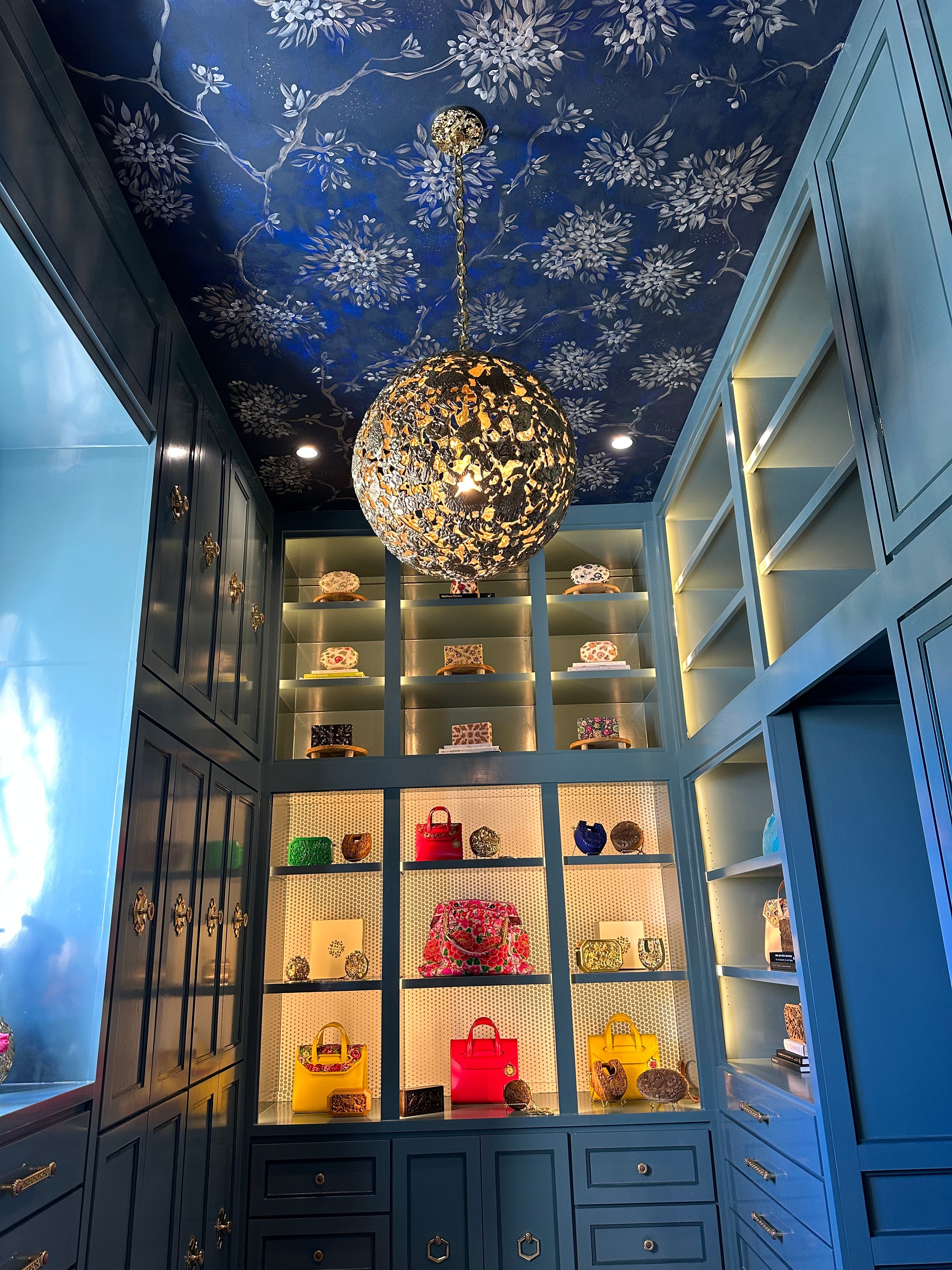 Conference of the Birds Globe Chandeliers in Solid Brass Blumera