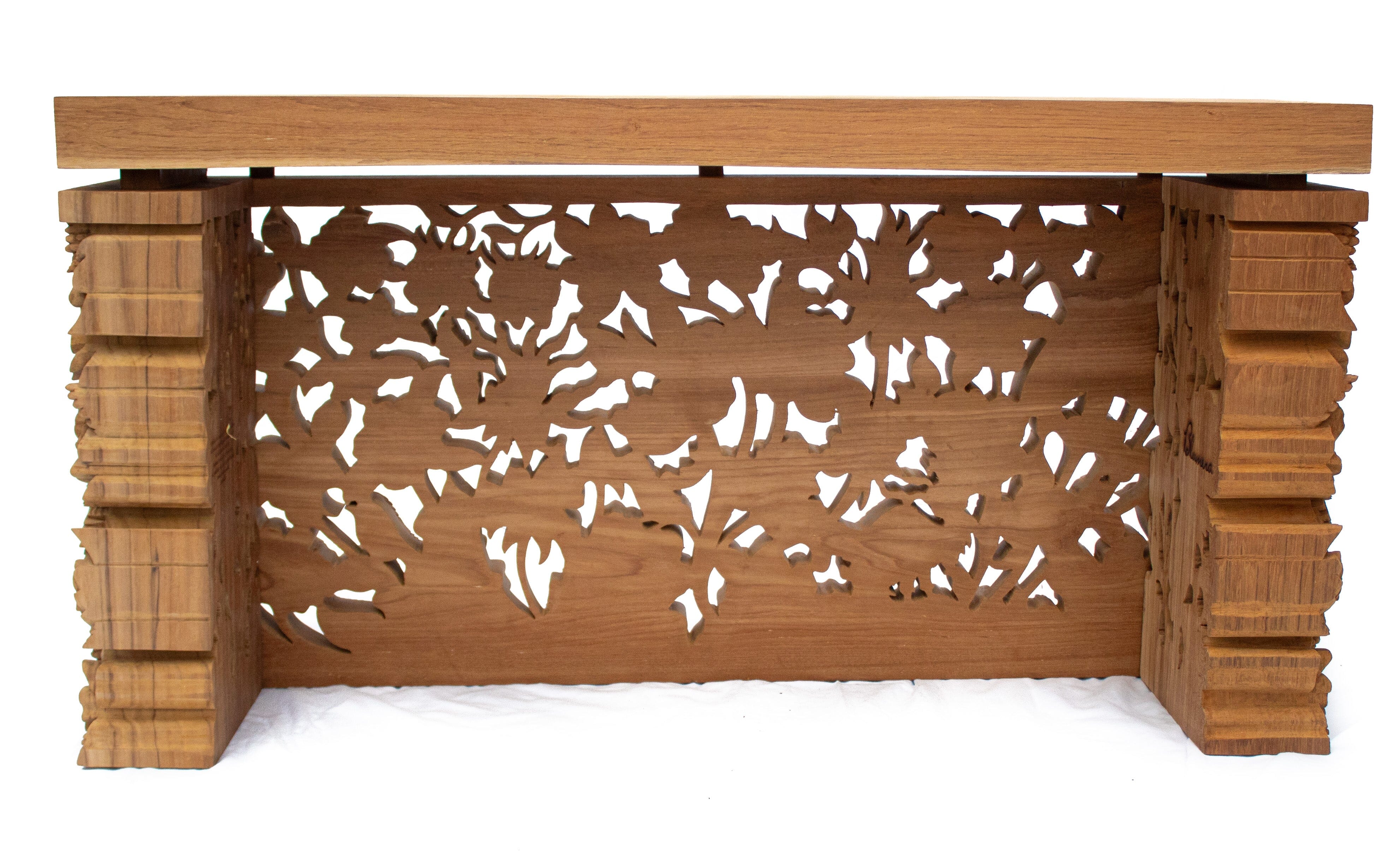 Eternal Blossom Hand-Carved Side Table | Prayer Altar | Console Table Blumera