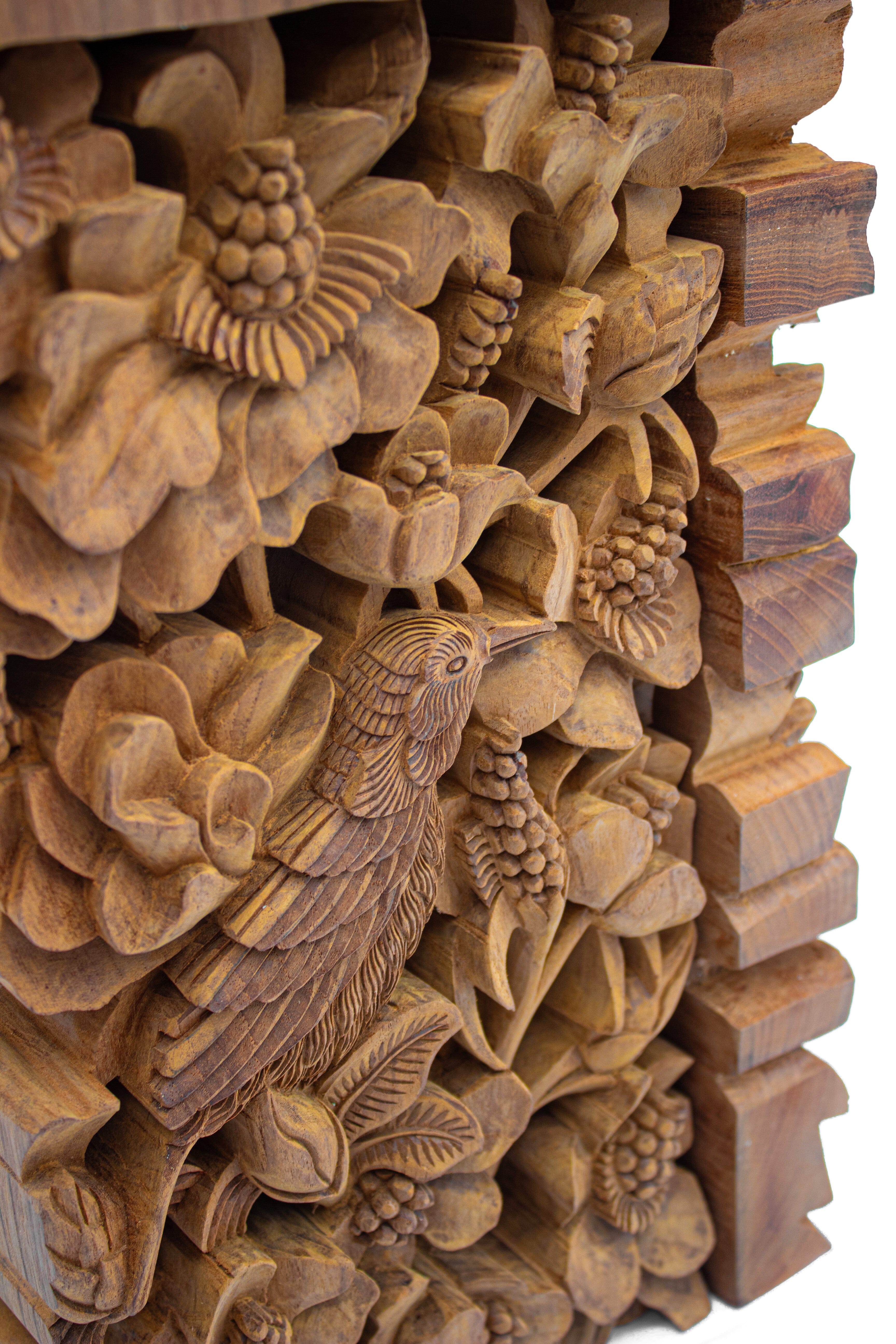 Eternal Blossom Hand-Carved Side Table | Prayer Altar | Console Table Blumera