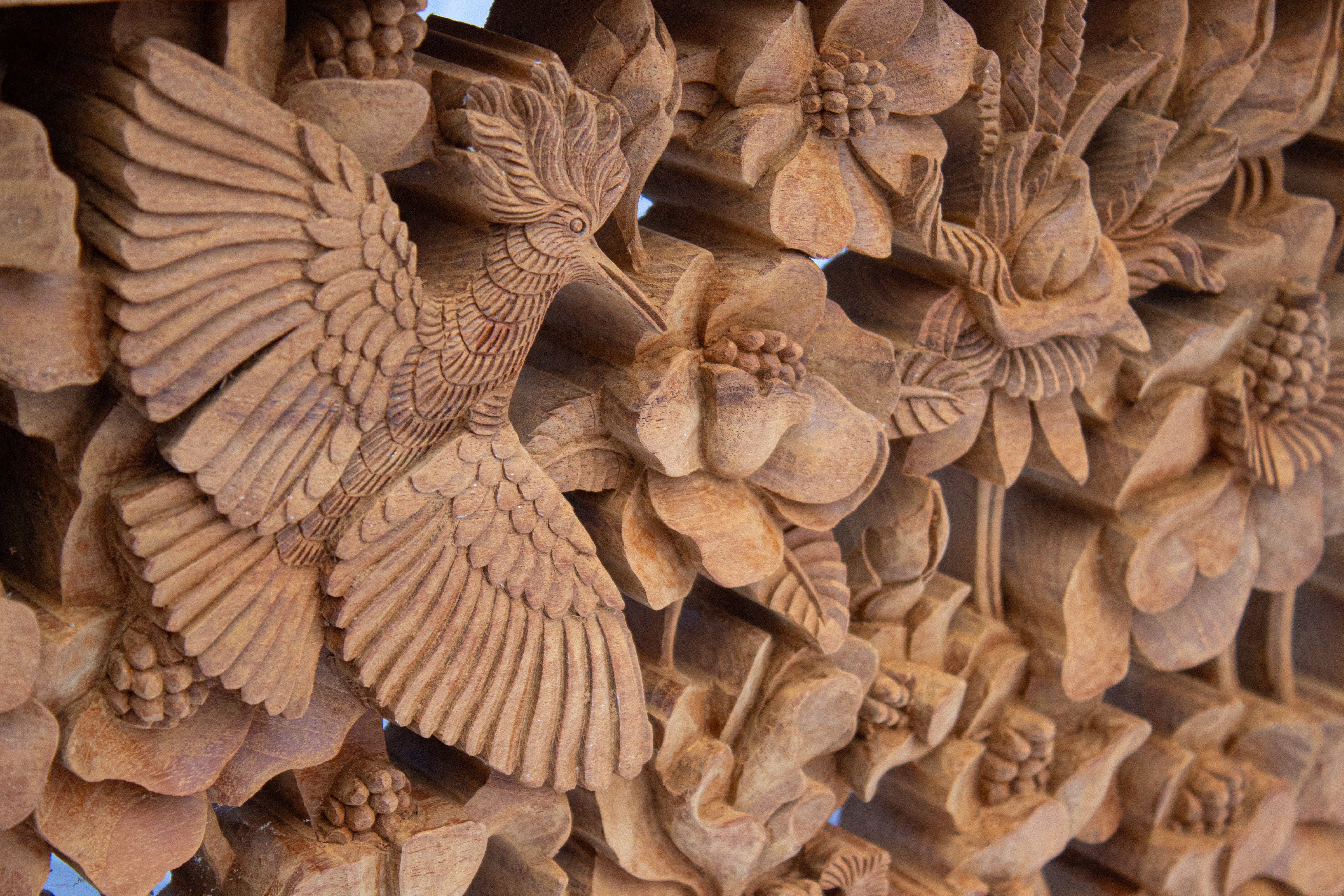 Eternal Blossom Hand-Carved Side Table | Prayer Altar | Console Table Blumera