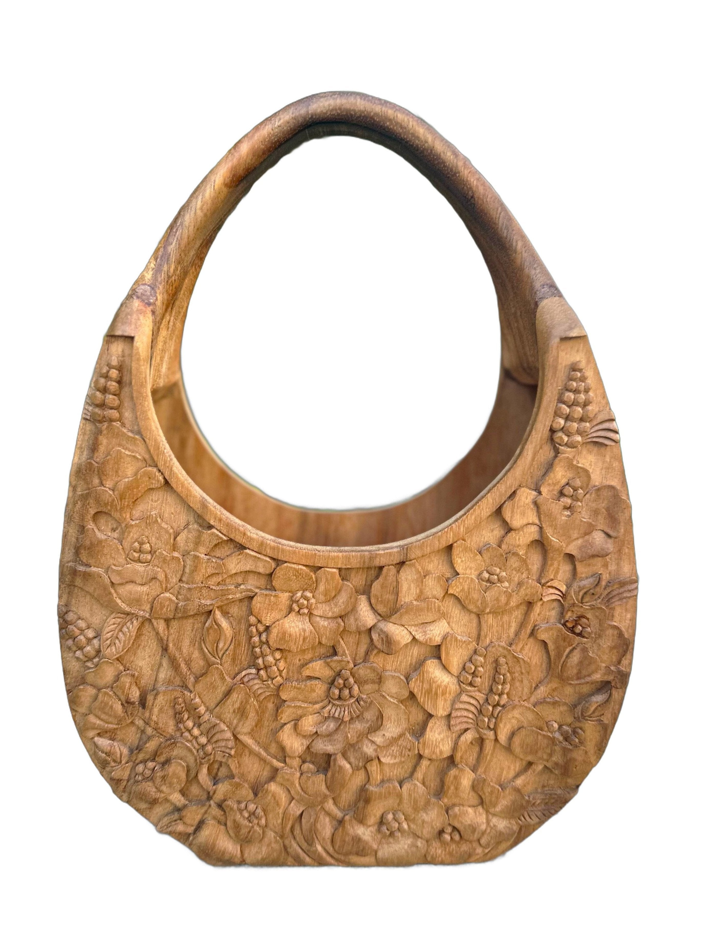 Hand-Carved Poppies Tote Clutch Blumera