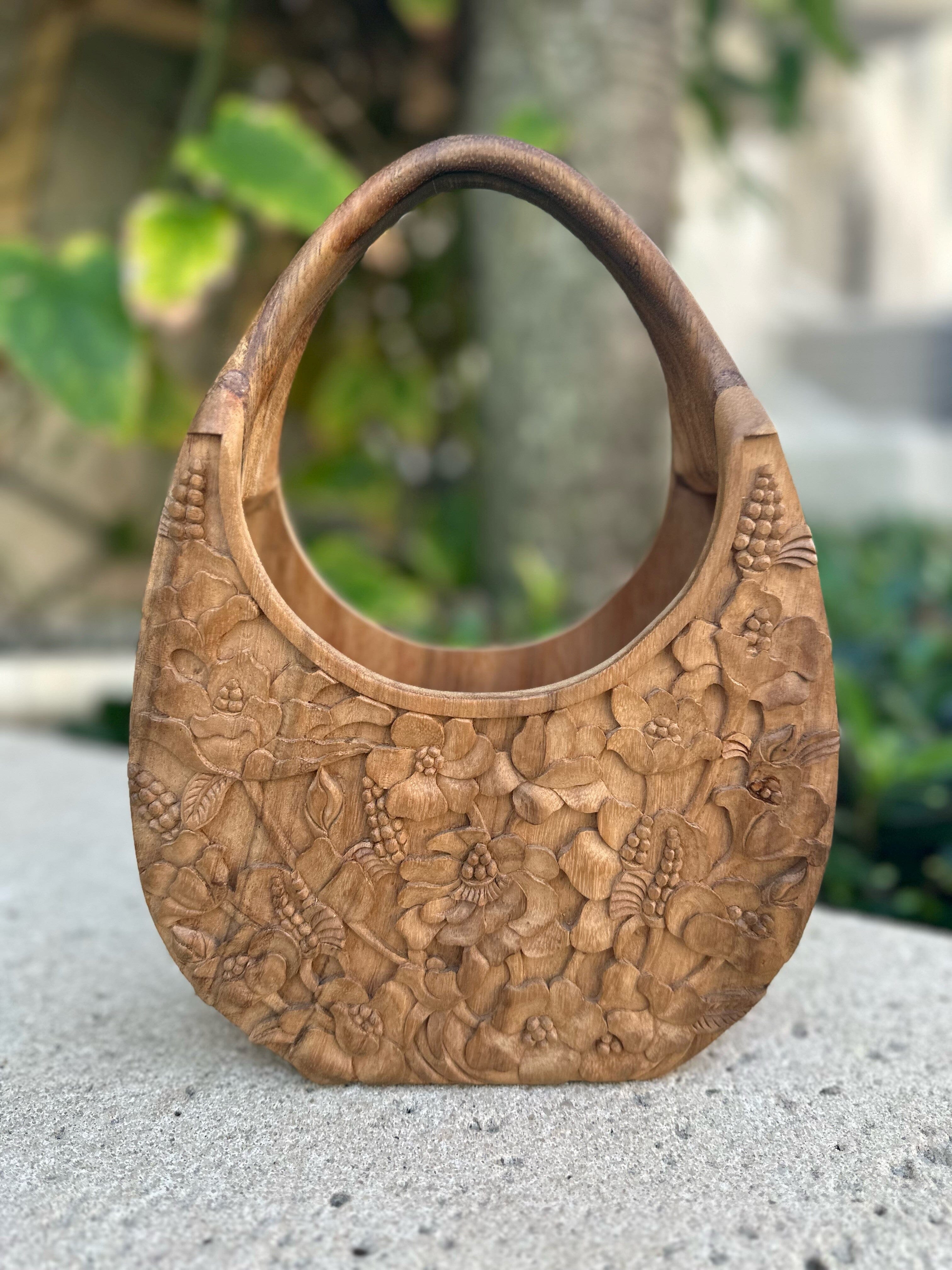 Hand-Carved Poppies Tote Clutch Blumera