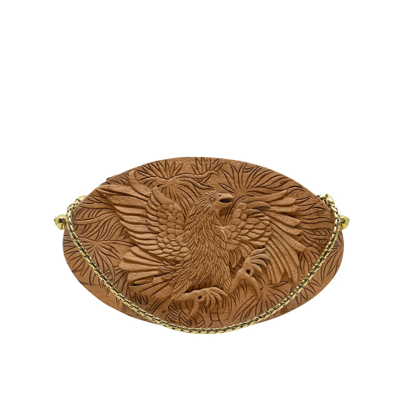 Oval Hand-Carved Wood Clutch - Gamecocks Blumera