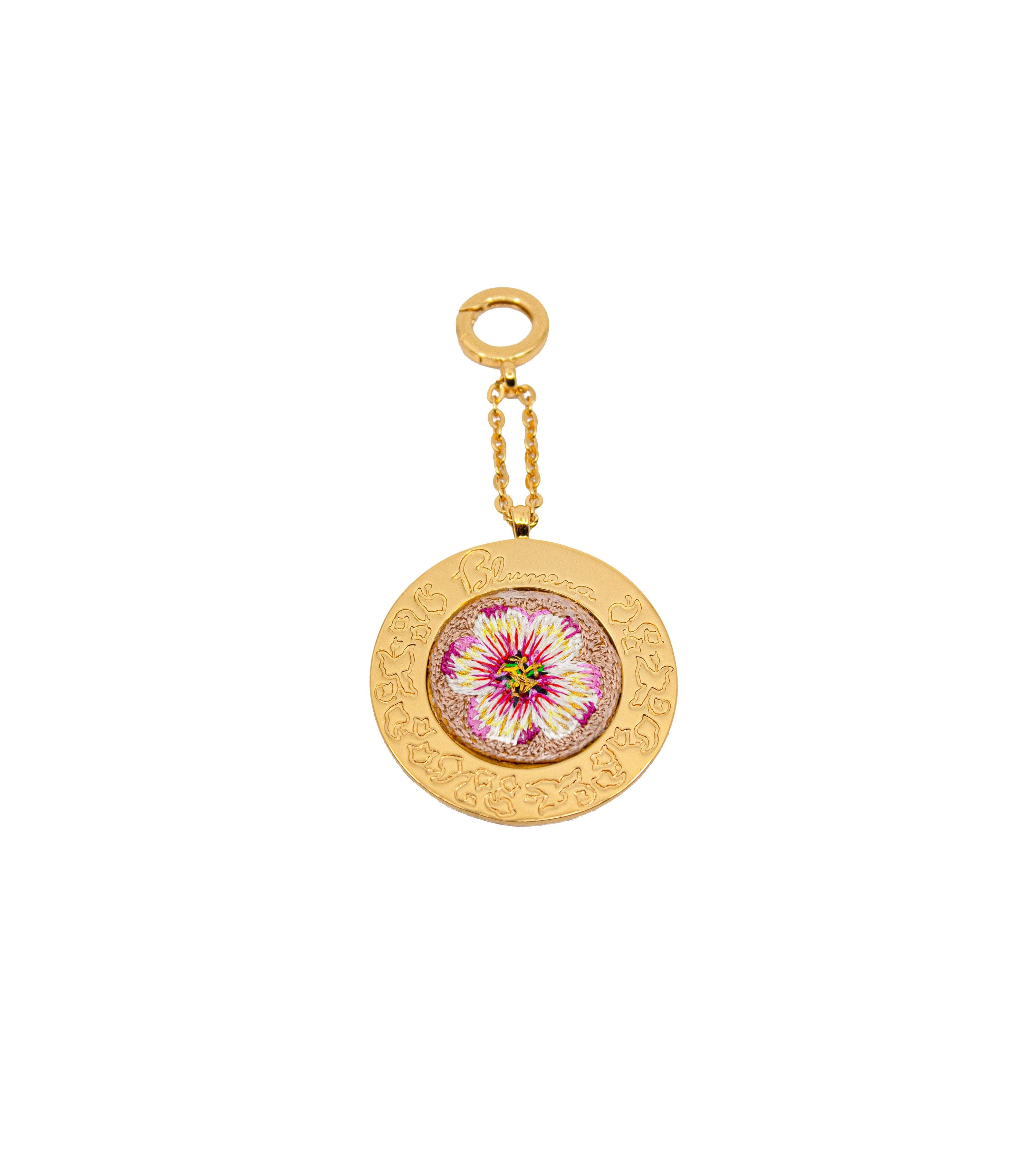 Poppies! Mini Hand-Embroidered Medallion Blumera Beige