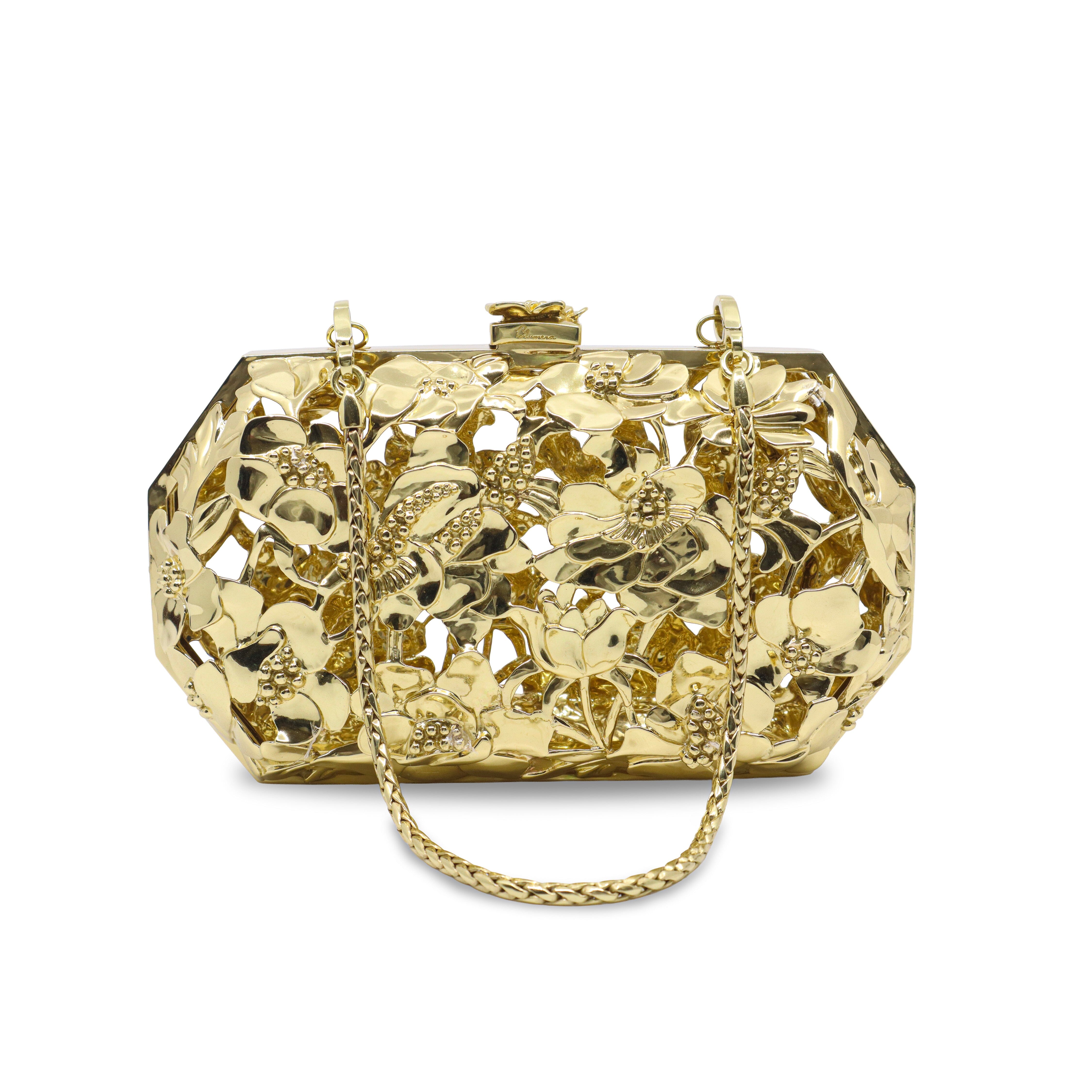 Poppies! Octagon Clutch | Sculptural Metal Luxury by Blumera Bag Blumera