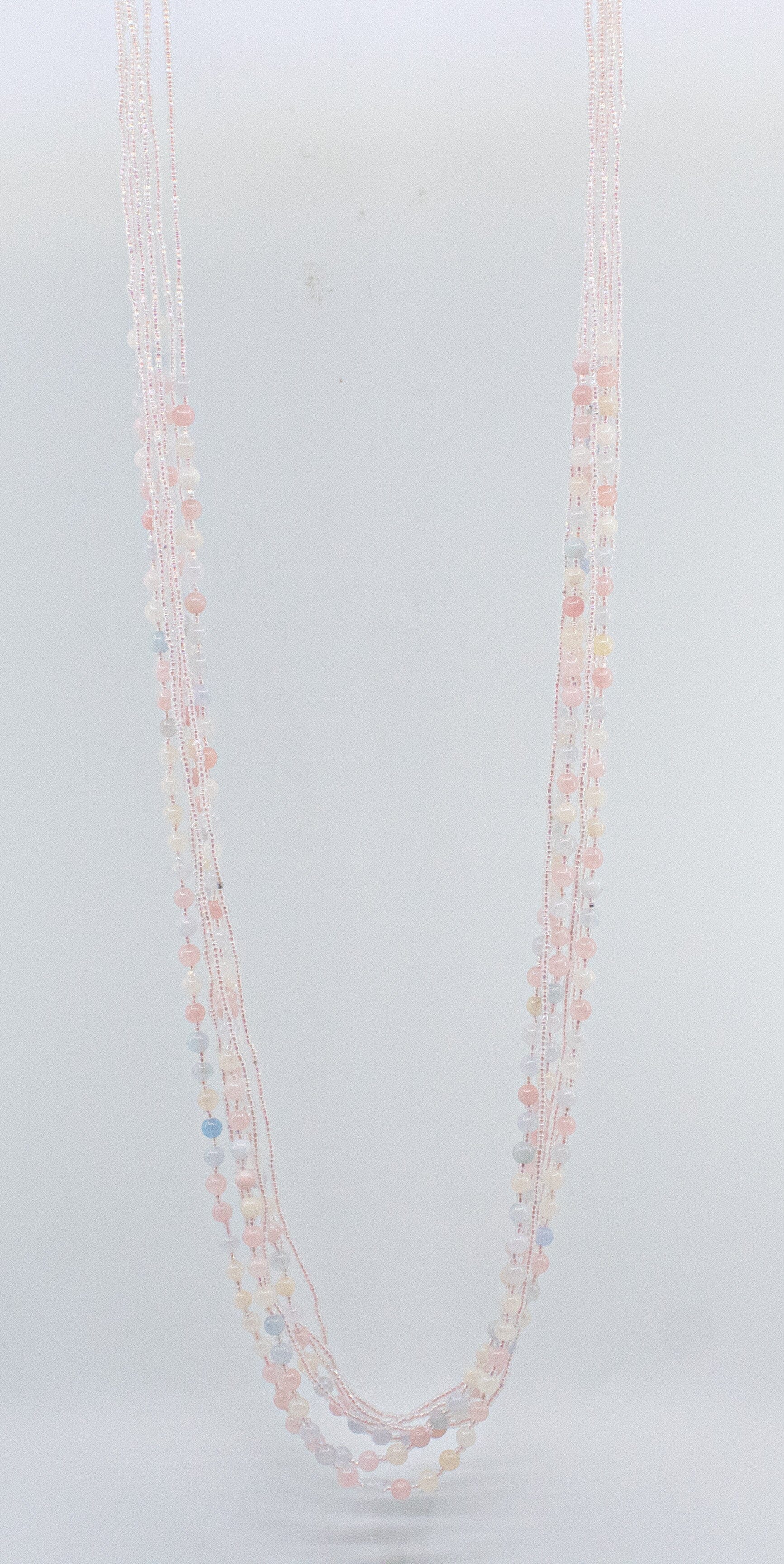 Rose Quartz Eight Strand Beaded Necklace Necklaces Blumera