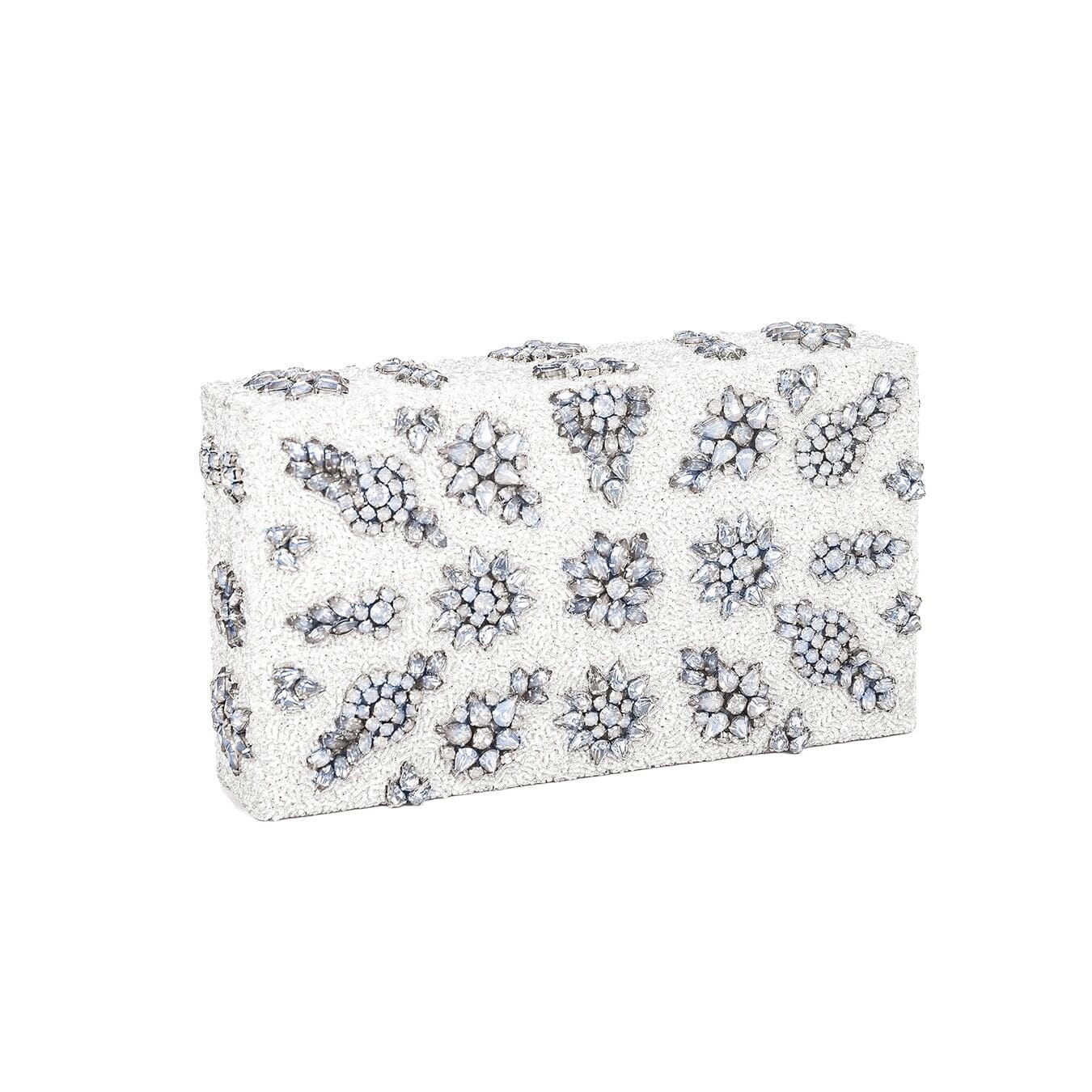 Shooting Star Crystal Encrusted Clutch - White Blumera