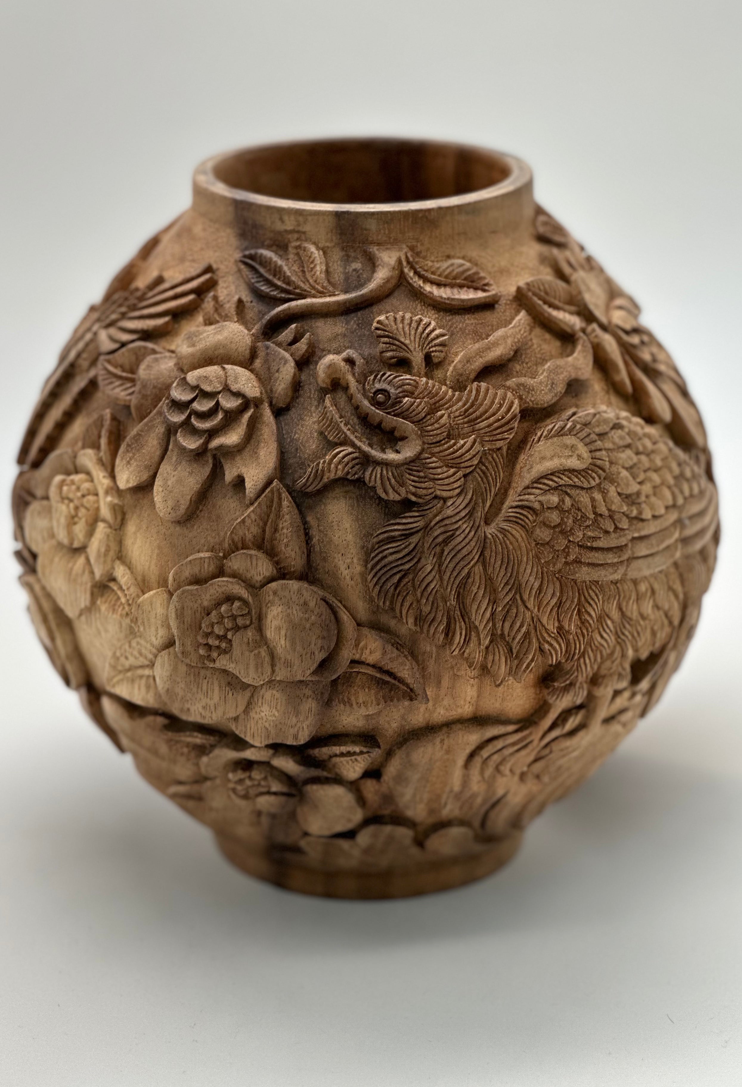 Conference of the Birds Wood Carved Vases Wood Blumera