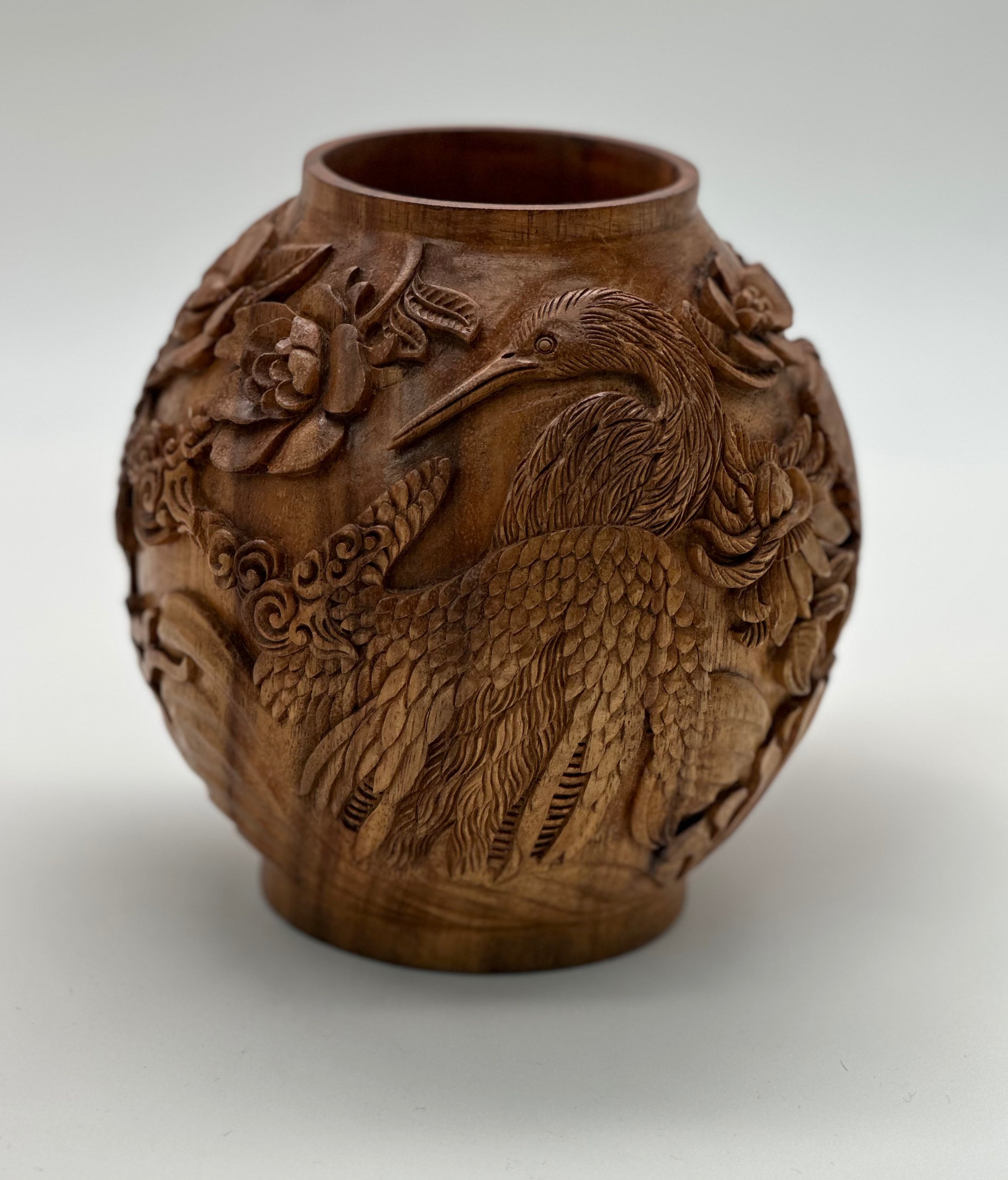 Conference of the Birds Wood Carved Vases Wood Blumera