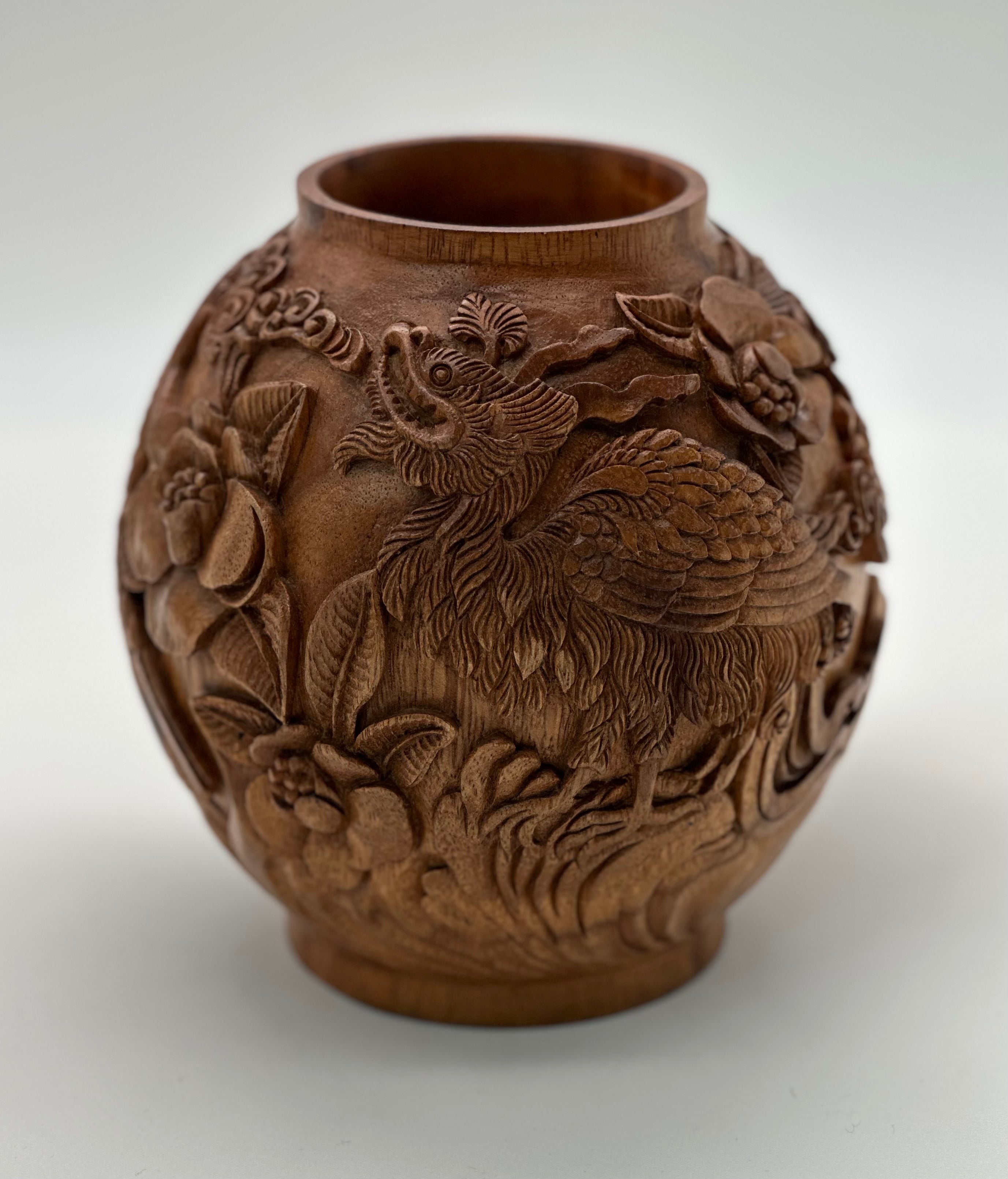 Conference of the Birds Wood Carved Vases Wood Blumera