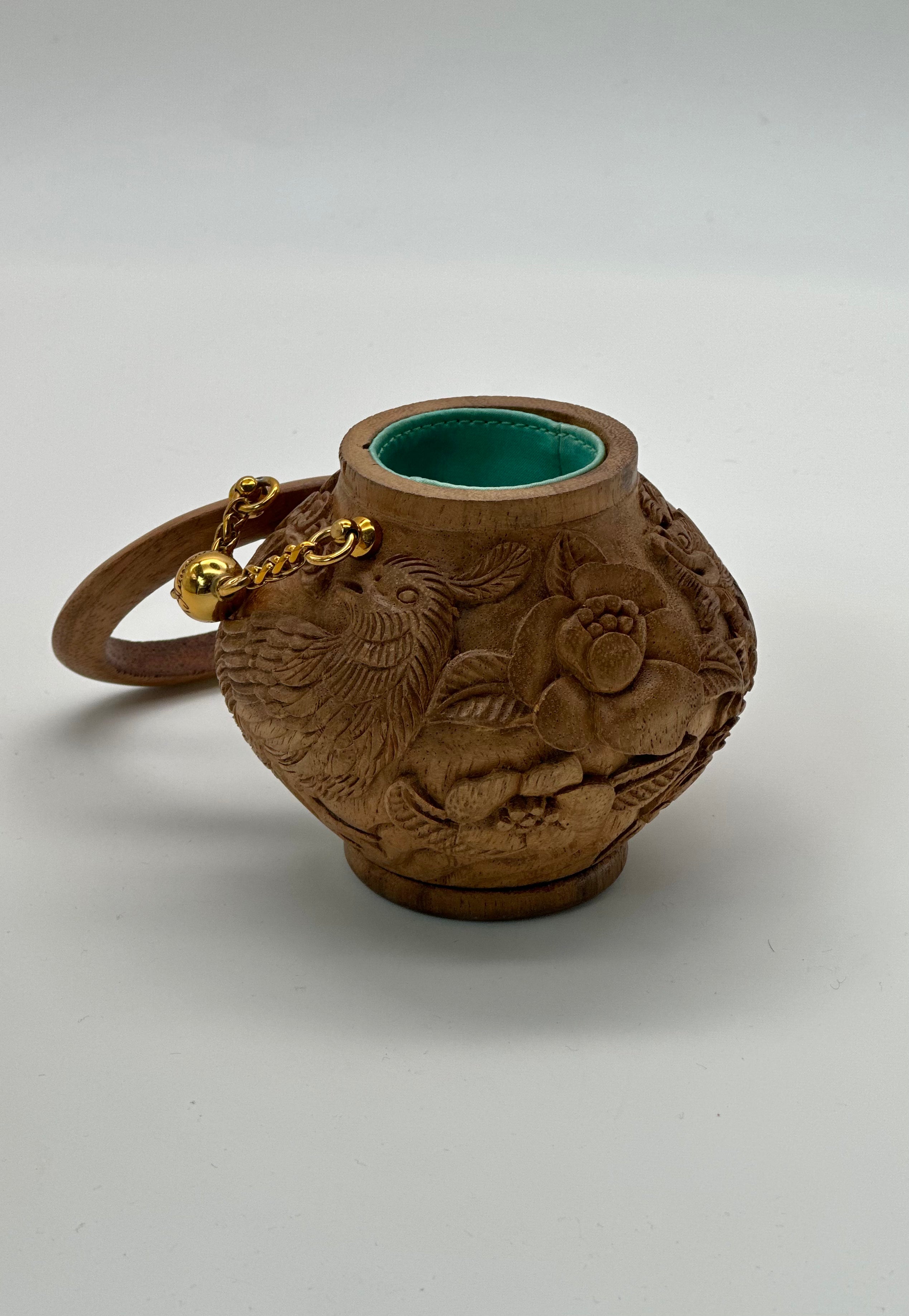 Conference of the Birds Wood Carved Vases Wood Blumera 9 cm