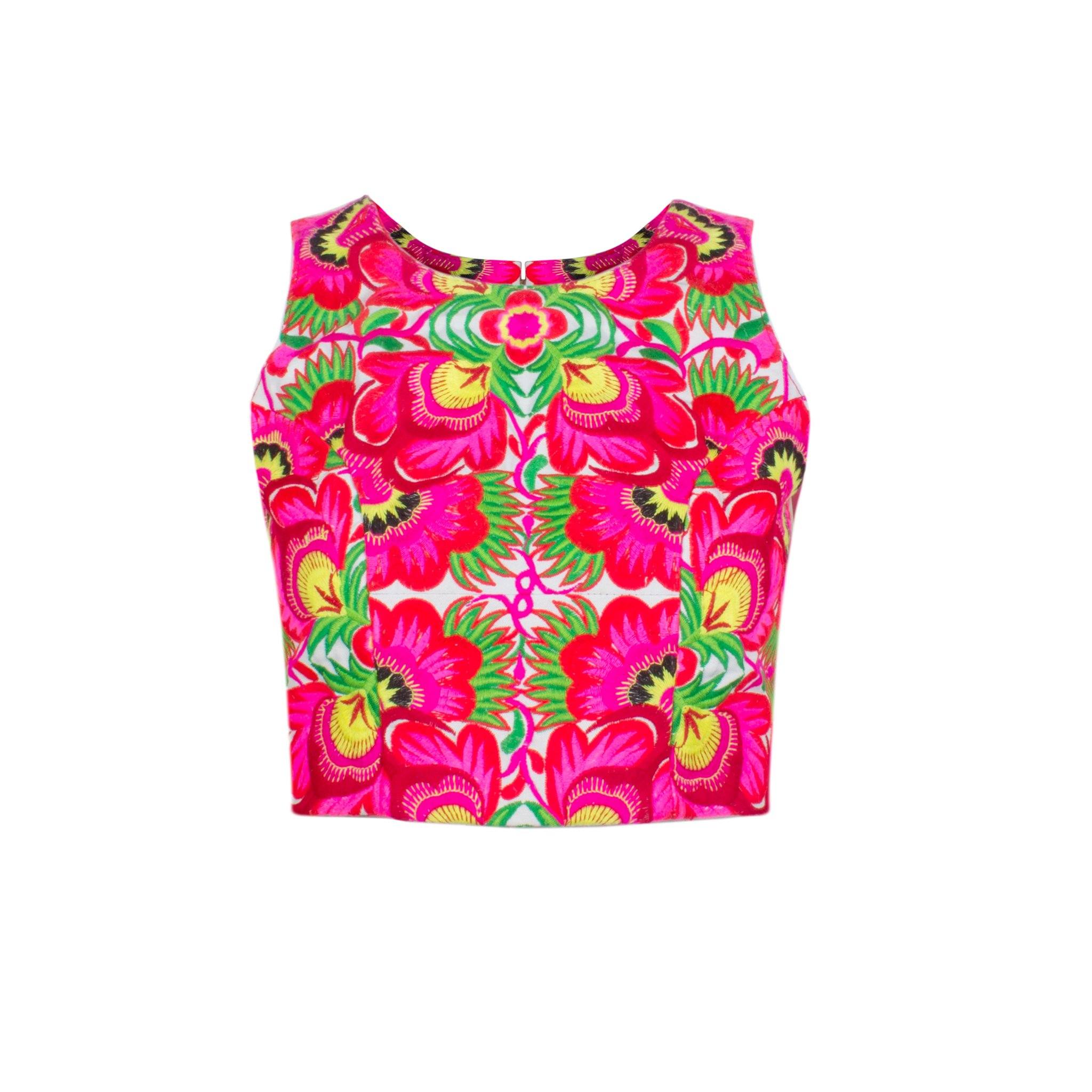 Fully Embroidered Crop Top - Blumera