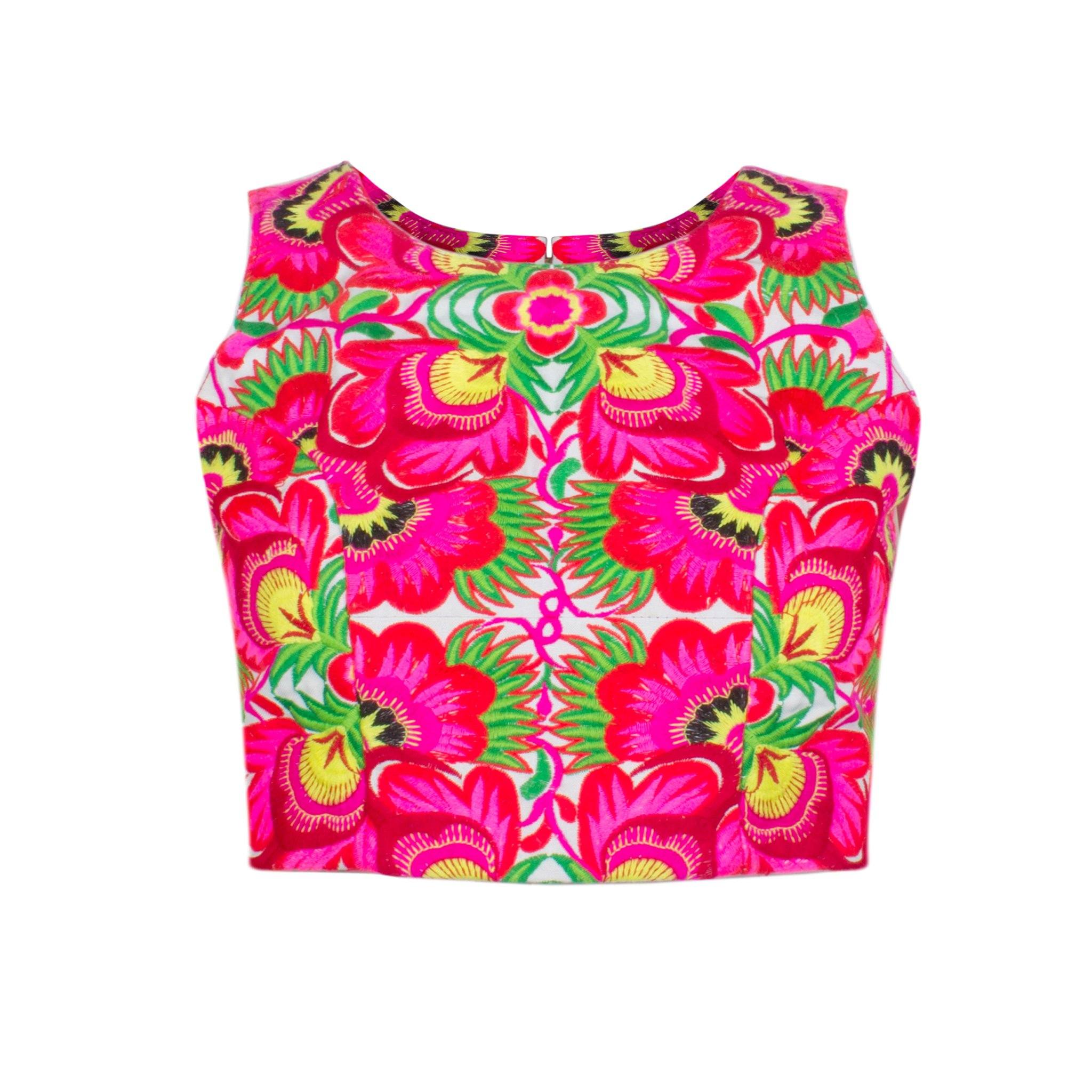 Fully Embroidered Crop Top - Blumera