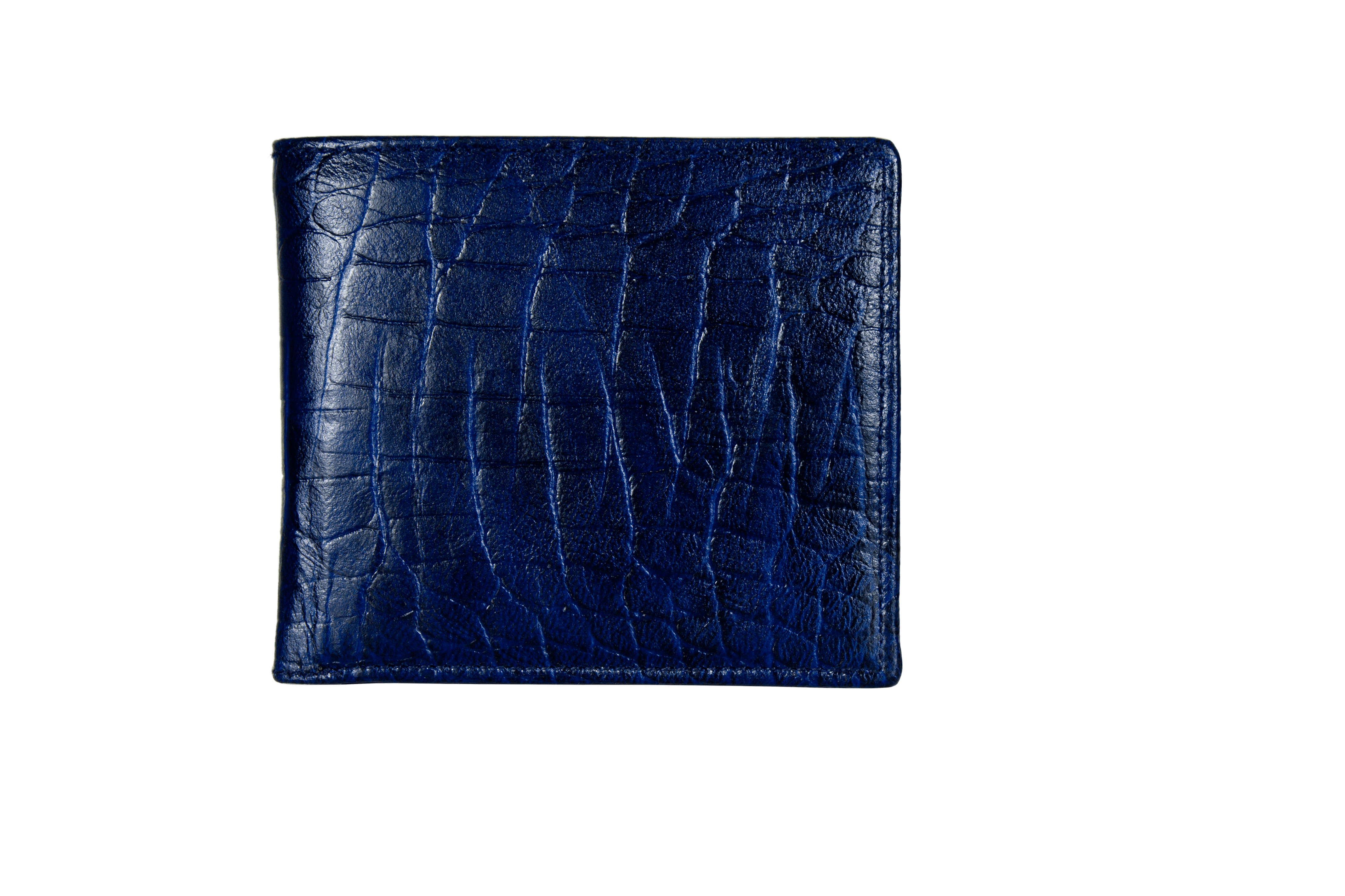 Midnight Blue Croco Leather Wallet - Blumera