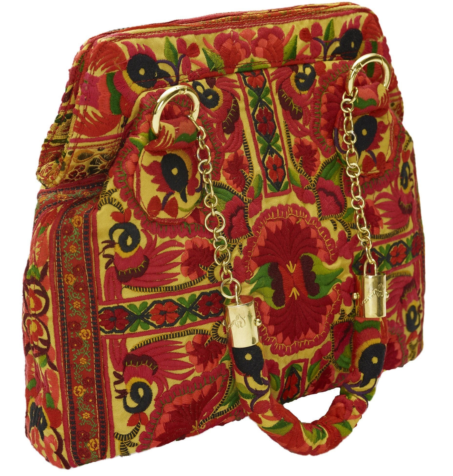 Nadine Red Medium Carryall Shoulder Tote - Blumera