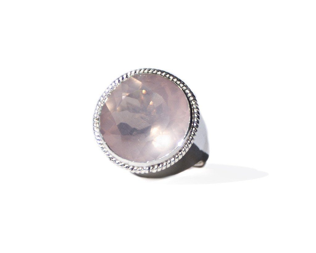 Rose Quartz Hexi Ring - Blumera