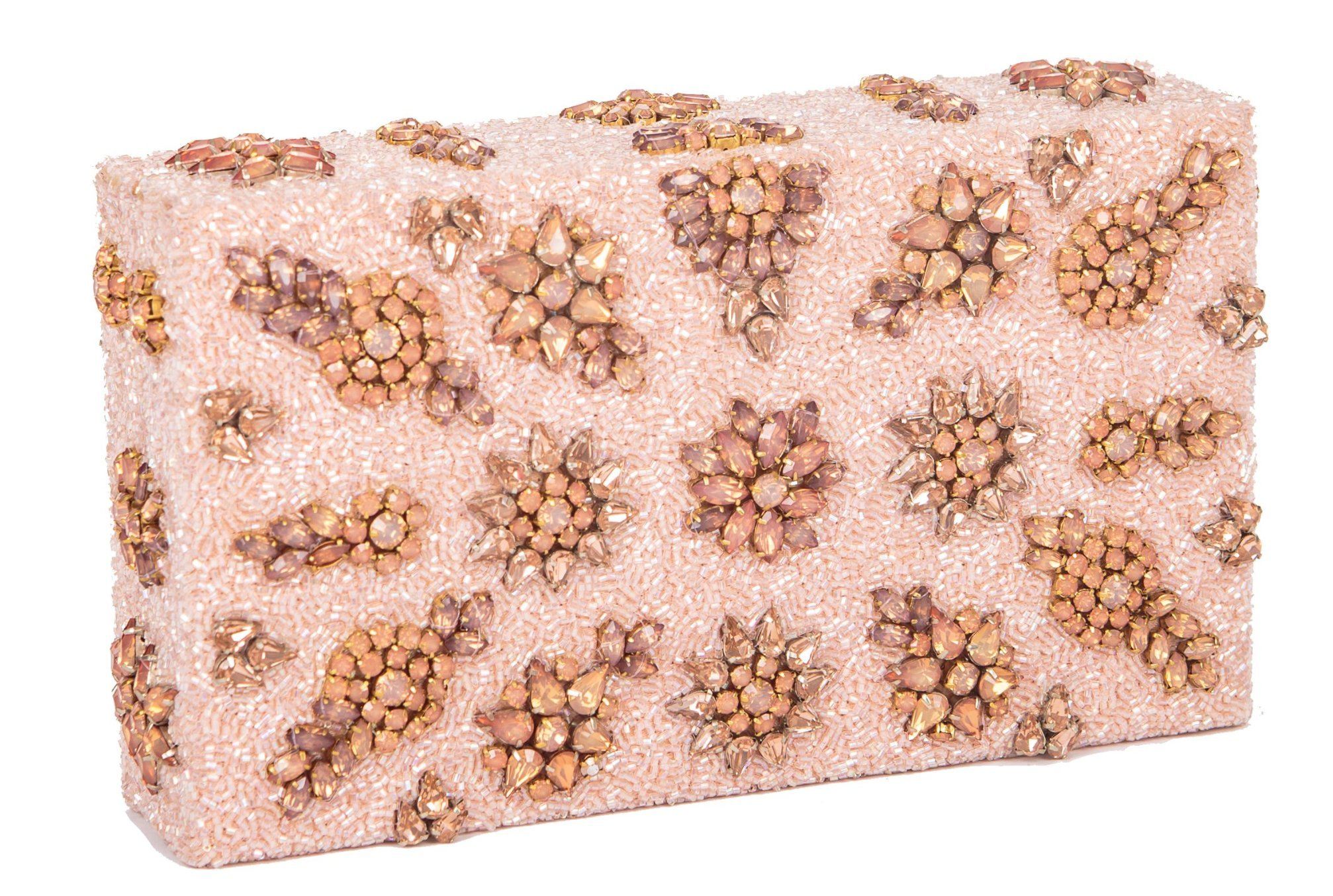 Shooting Star Crystal Encrusted Clutch - Blush - Blumera