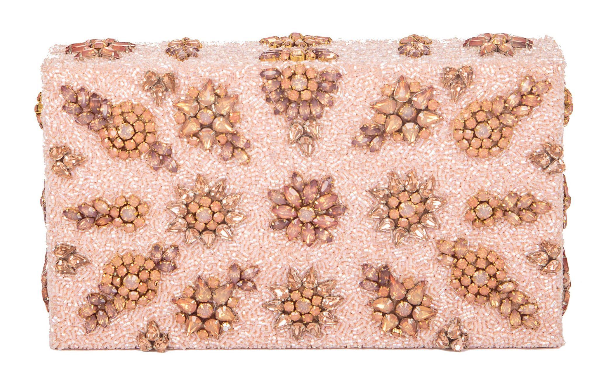 Shooting Star Crystal Encrusted Clutch - Blush - Blumera