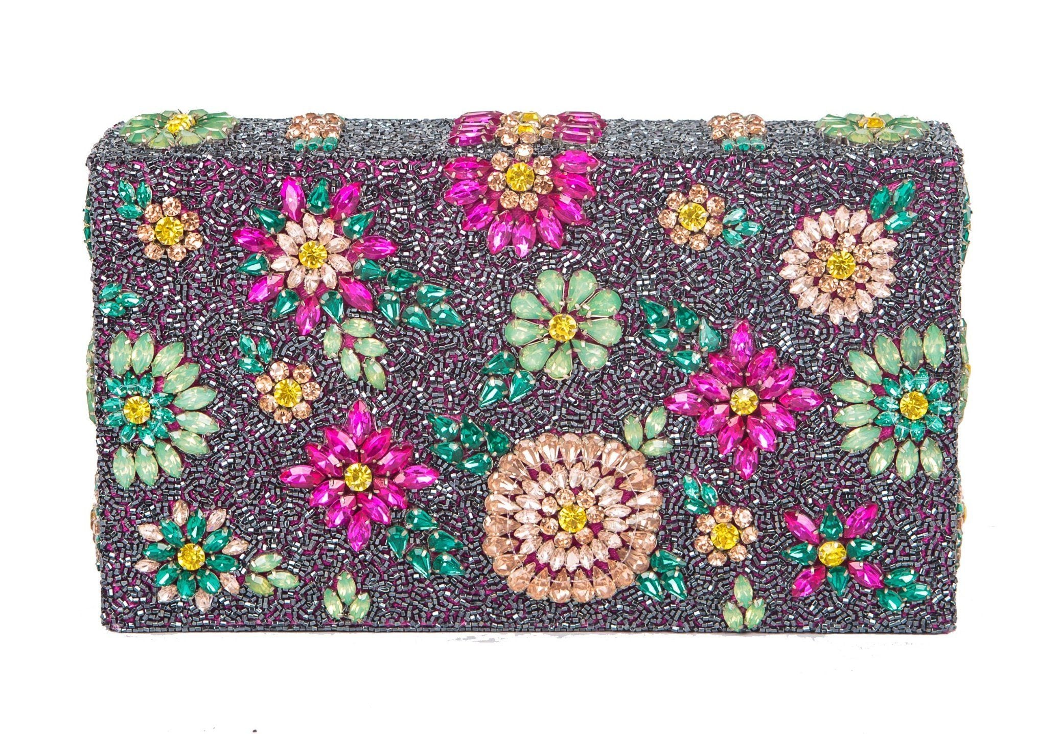 Shooting Star Crystal Encrusted Clutch - Multi Color - Blumera