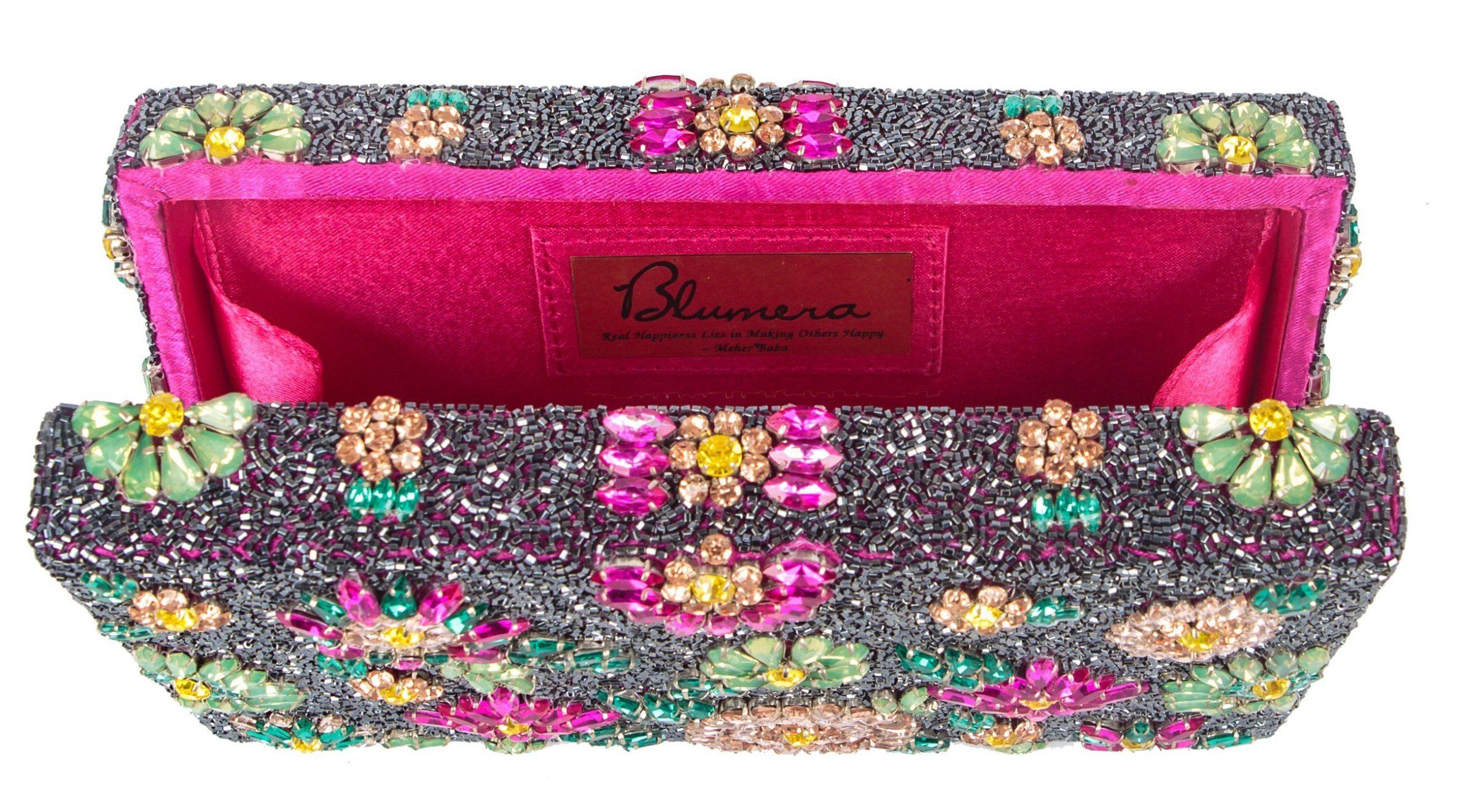 Shooting Star Crystal Encrusted Clutch - Multi Color - Blumera