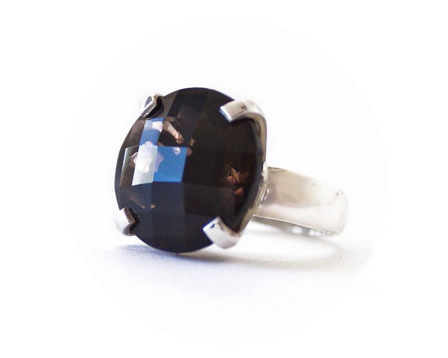 Smoky Quartz Flower Petal Ring - Blumera