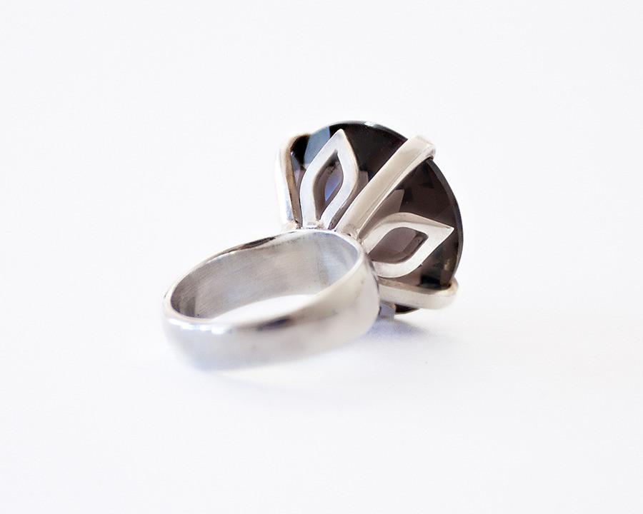 Smoky Quartz Flower Petal Ring - Blumera