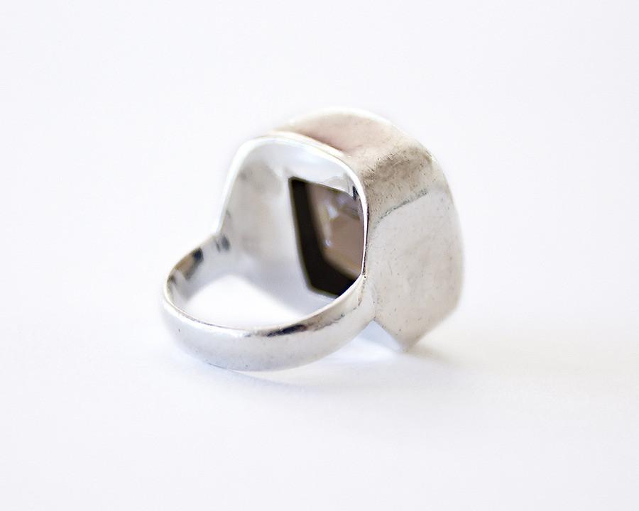 Smoky Quartz Square Ring - Blumera
