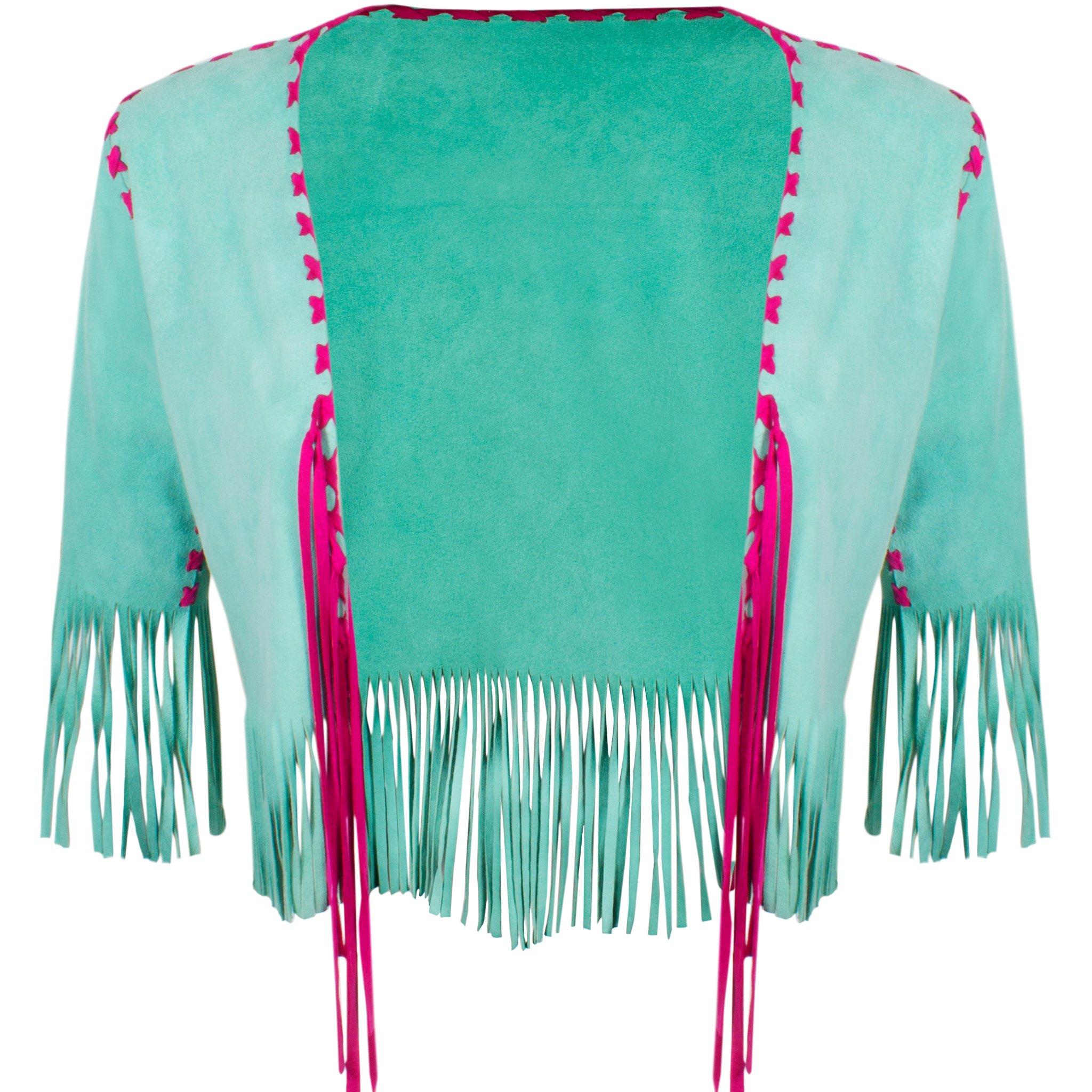 Suede Jacket with Fringe - Blumera