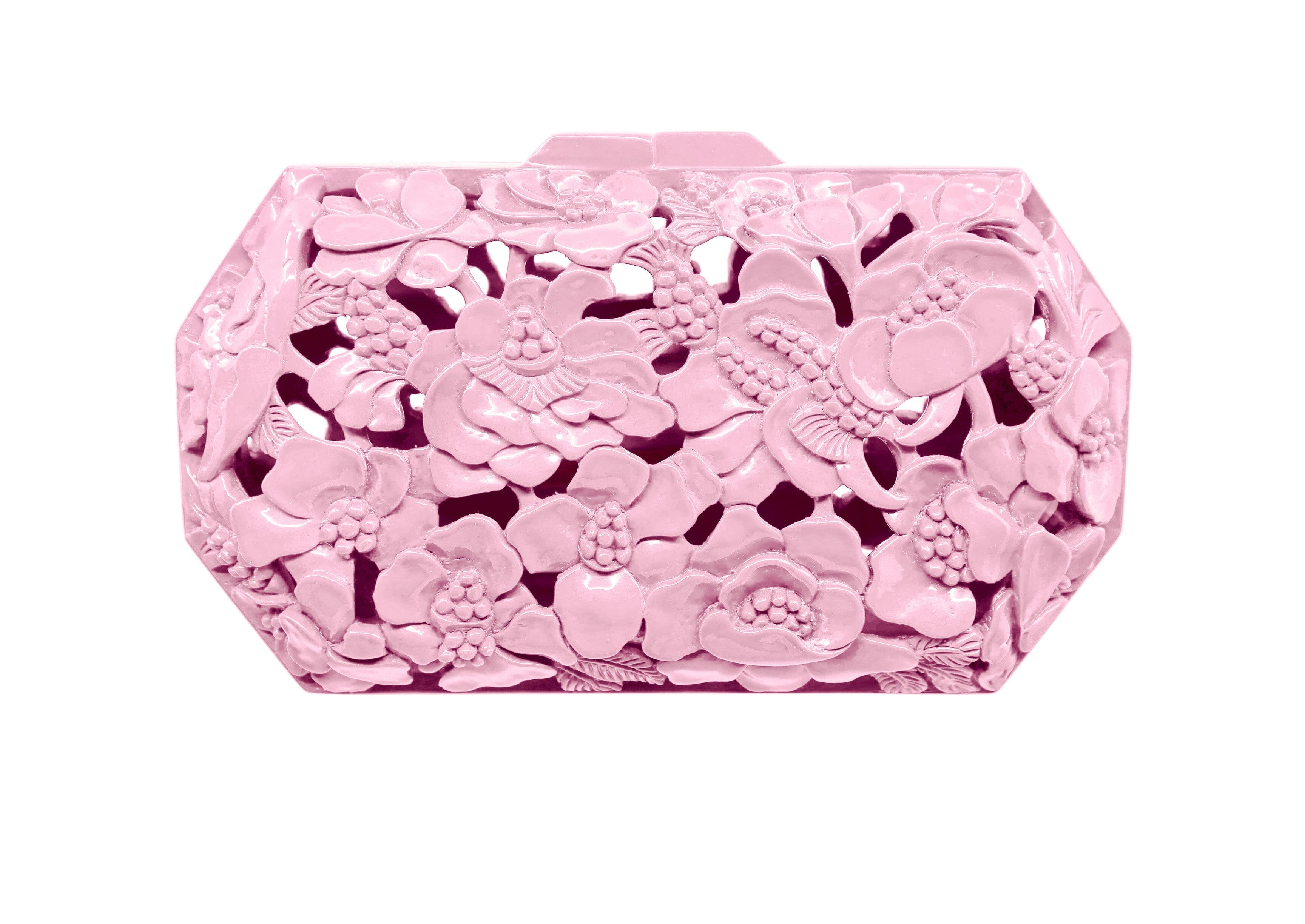Blush Poppies Clutch | Hand-Carved Wood Bag by Blumera Blumera 