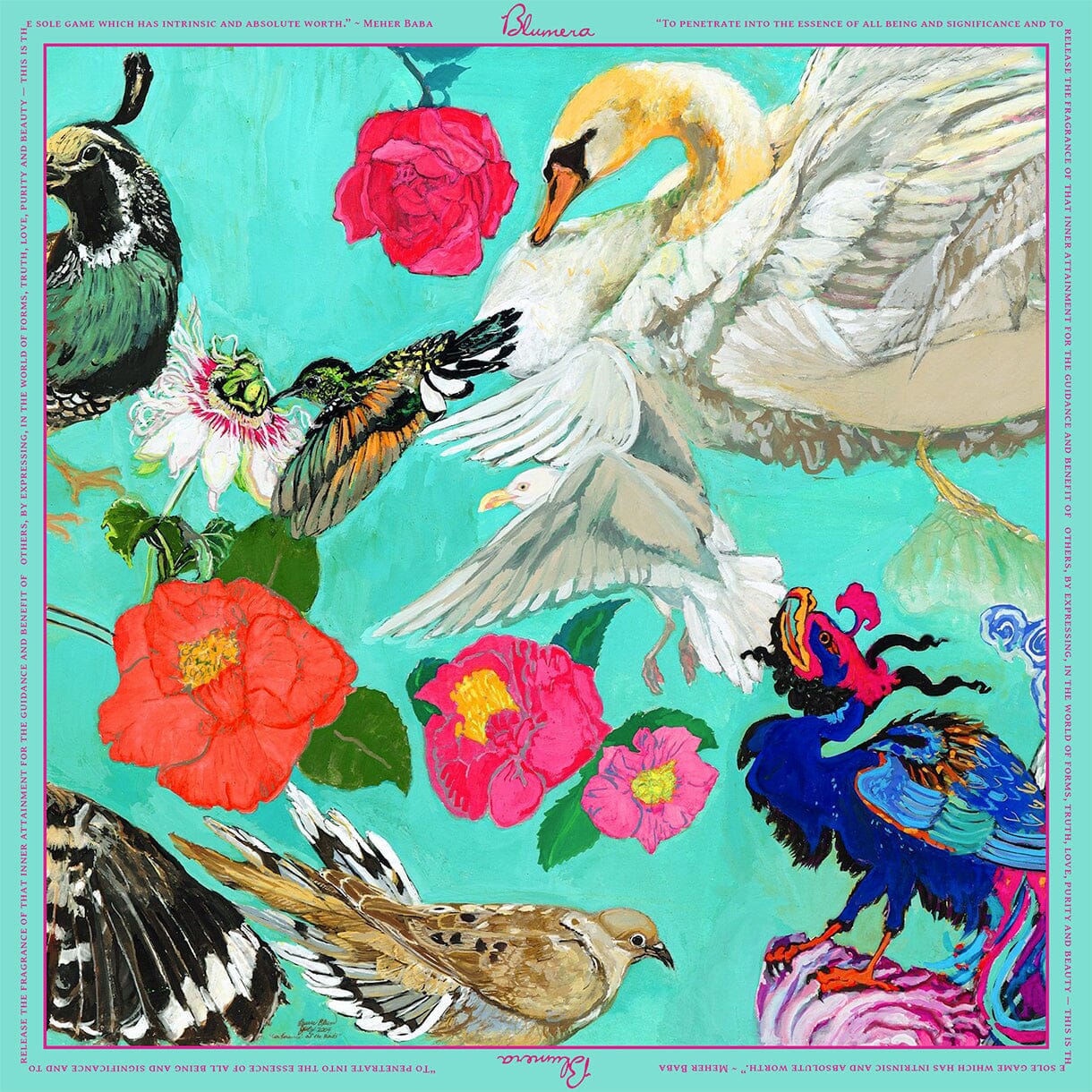 Conference of the Birds Silk Scarf scarf Blumera 