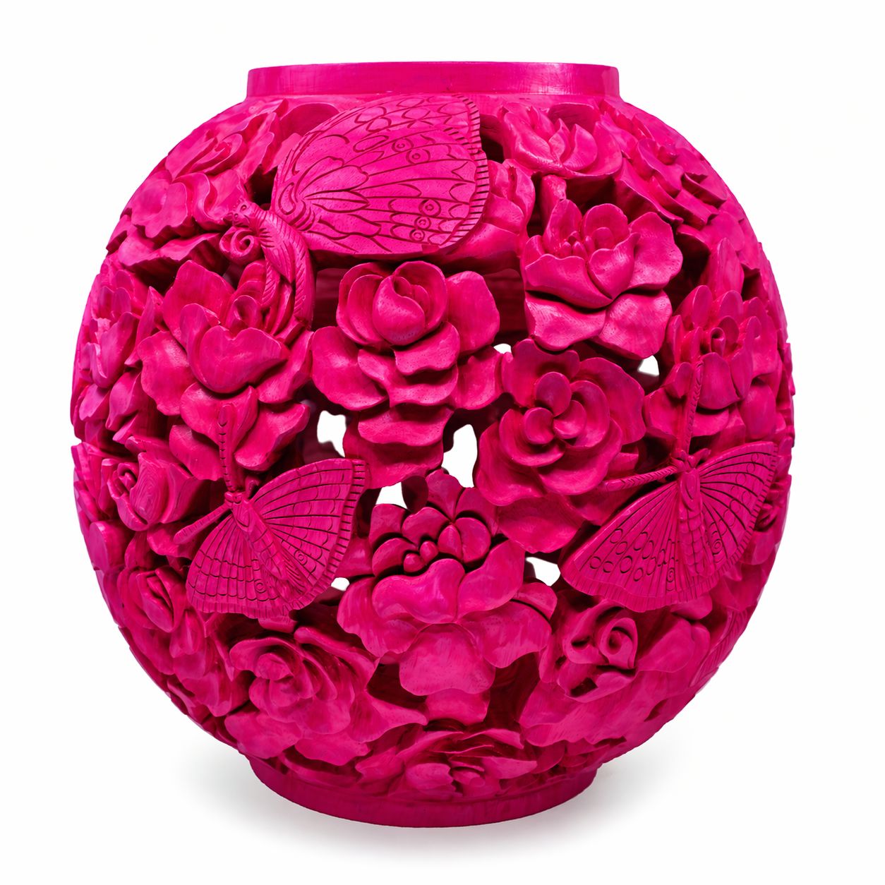 Magenta Butterflies & Flower Vase Blumera 