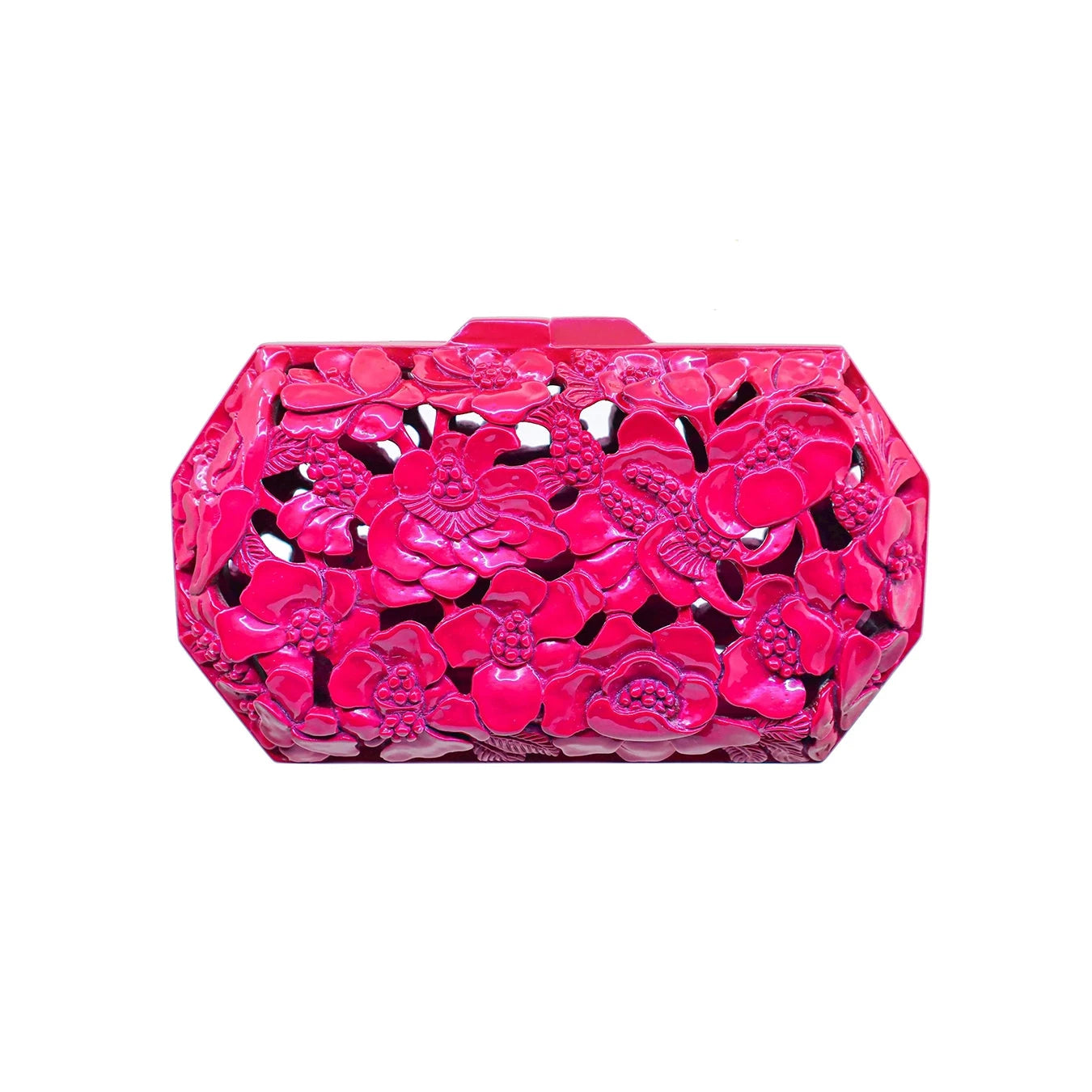 Magenta Poppies Wood Clutch | Hand-Carved Heirloom by Blumera Blumera 