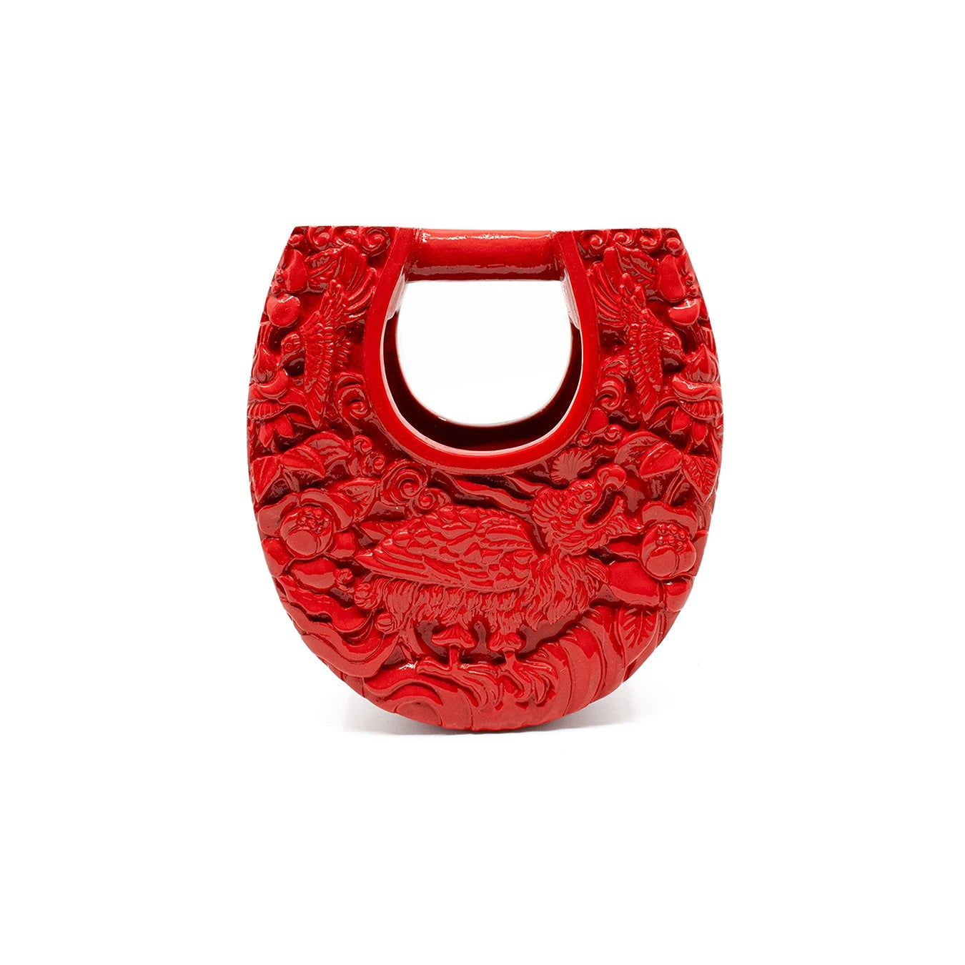 Mini Ushape Hand-Carved Conference of the Birds in Red Blumera 