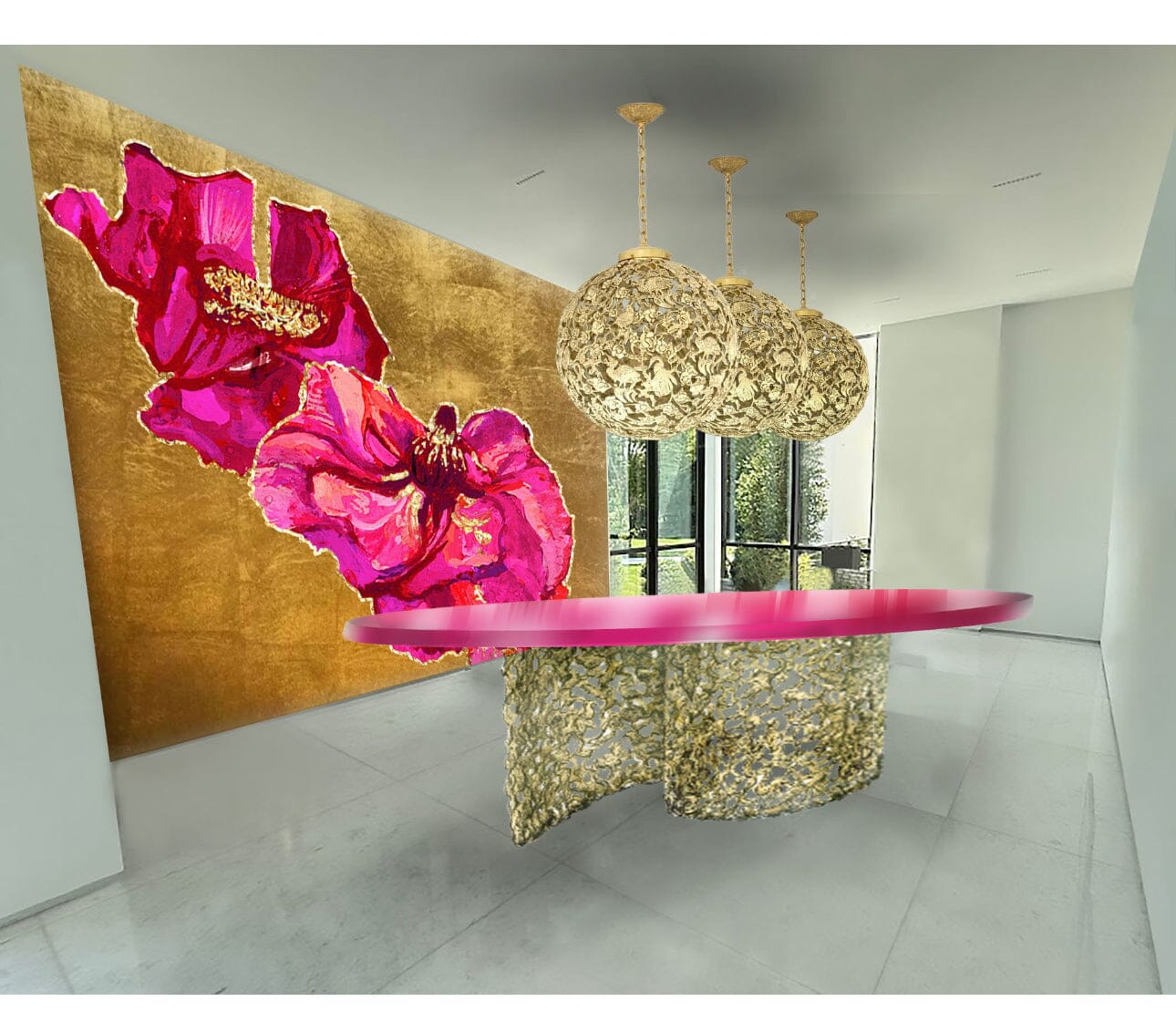 Mystical Dining Room Table and Mural Blumera 