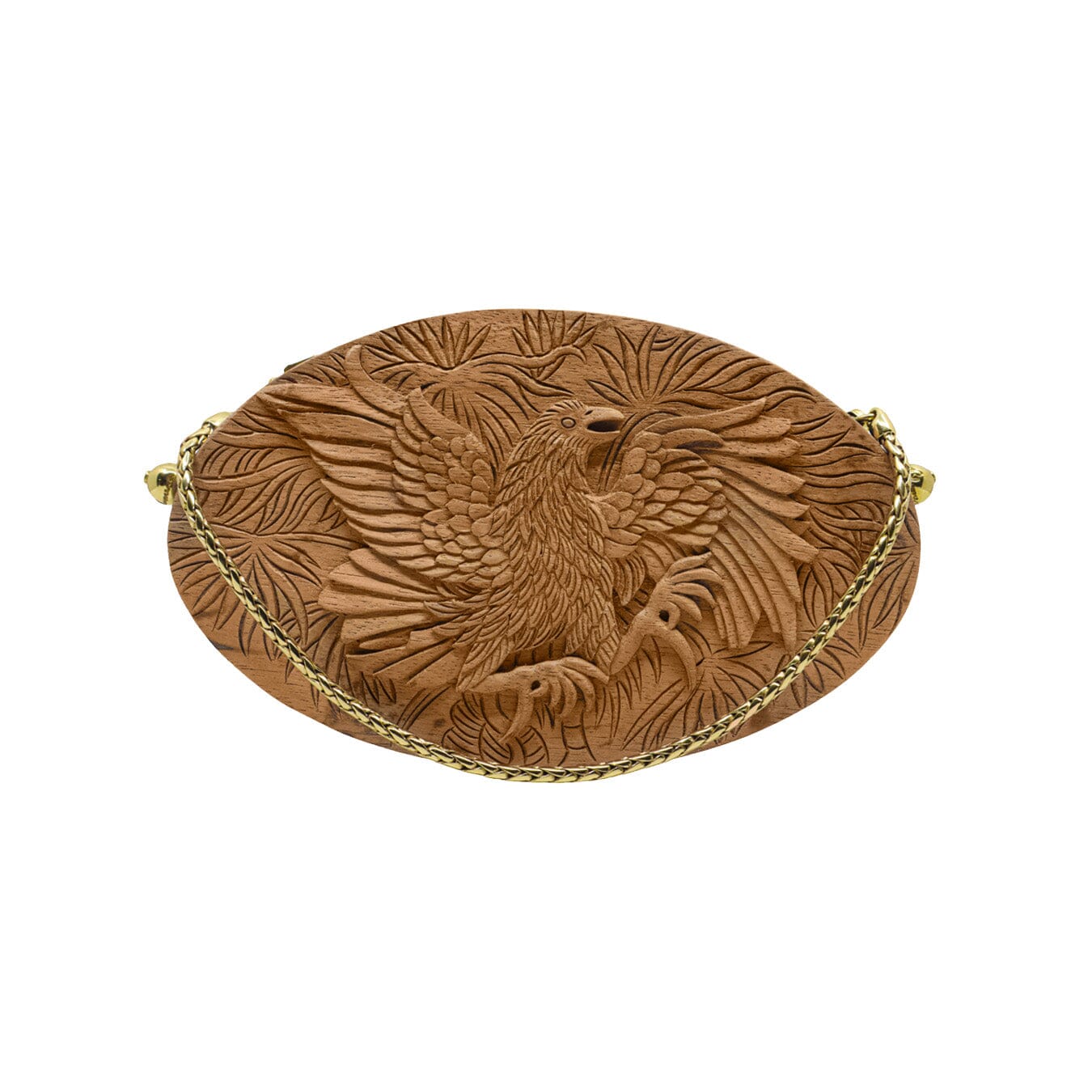 Oval Hand-Carved Wood Clutch - Gamecocks Blumera 