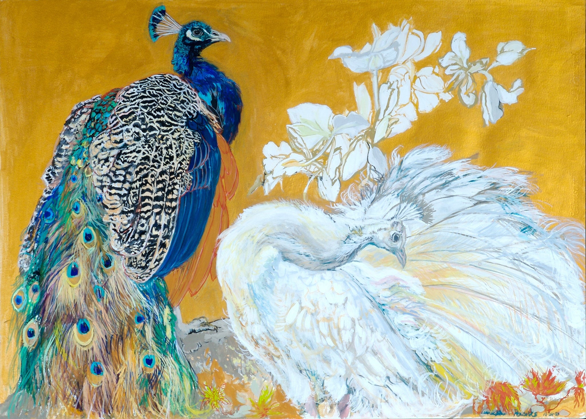 Peacocks - "Surrenderance" Giclee by Laurie Blum Blumera 