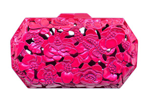 Poppies Clutch in Lacquered Magenta Blumera 