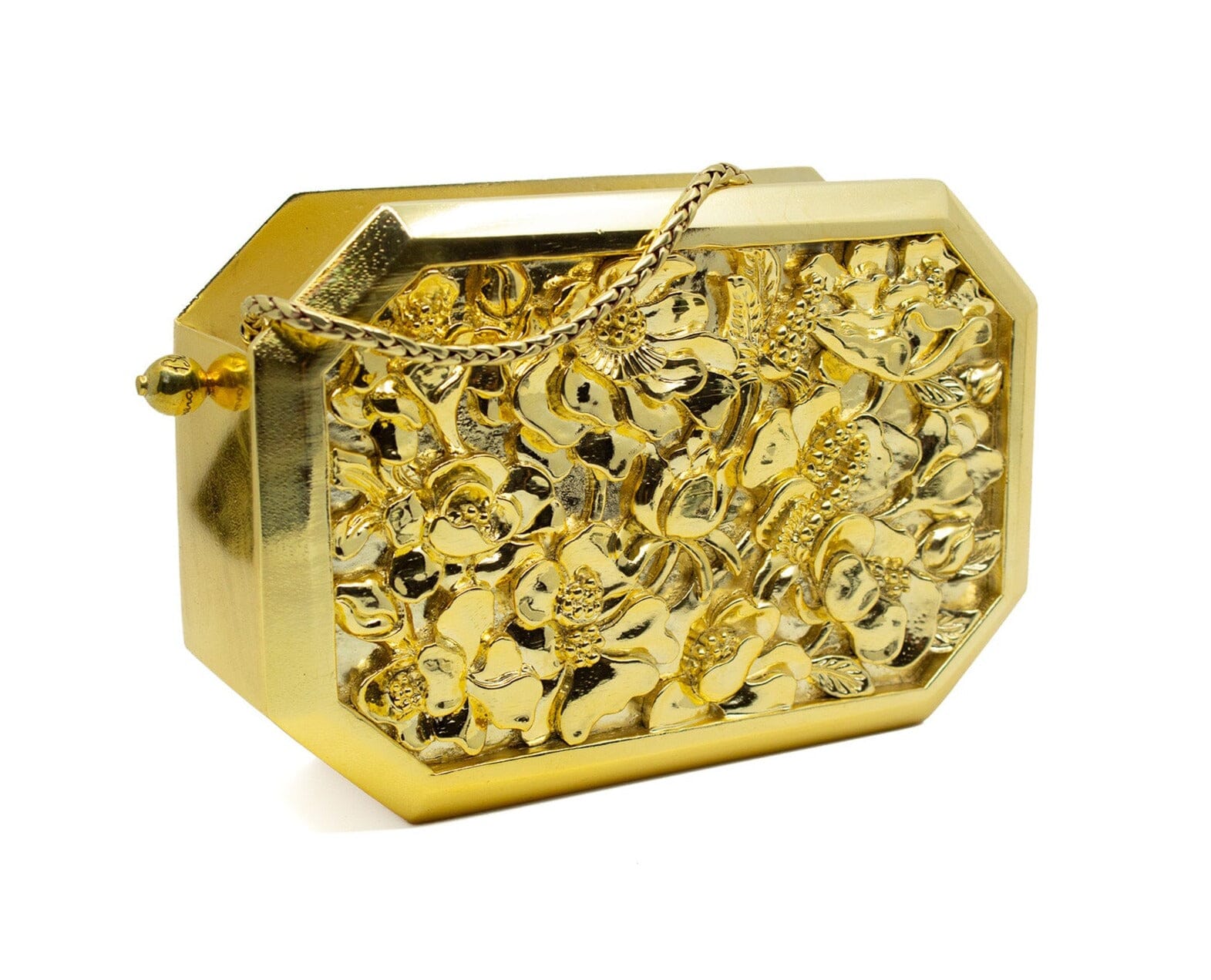 Poppies Octagon Clutch in Gold Chrome Clutch Blumera 