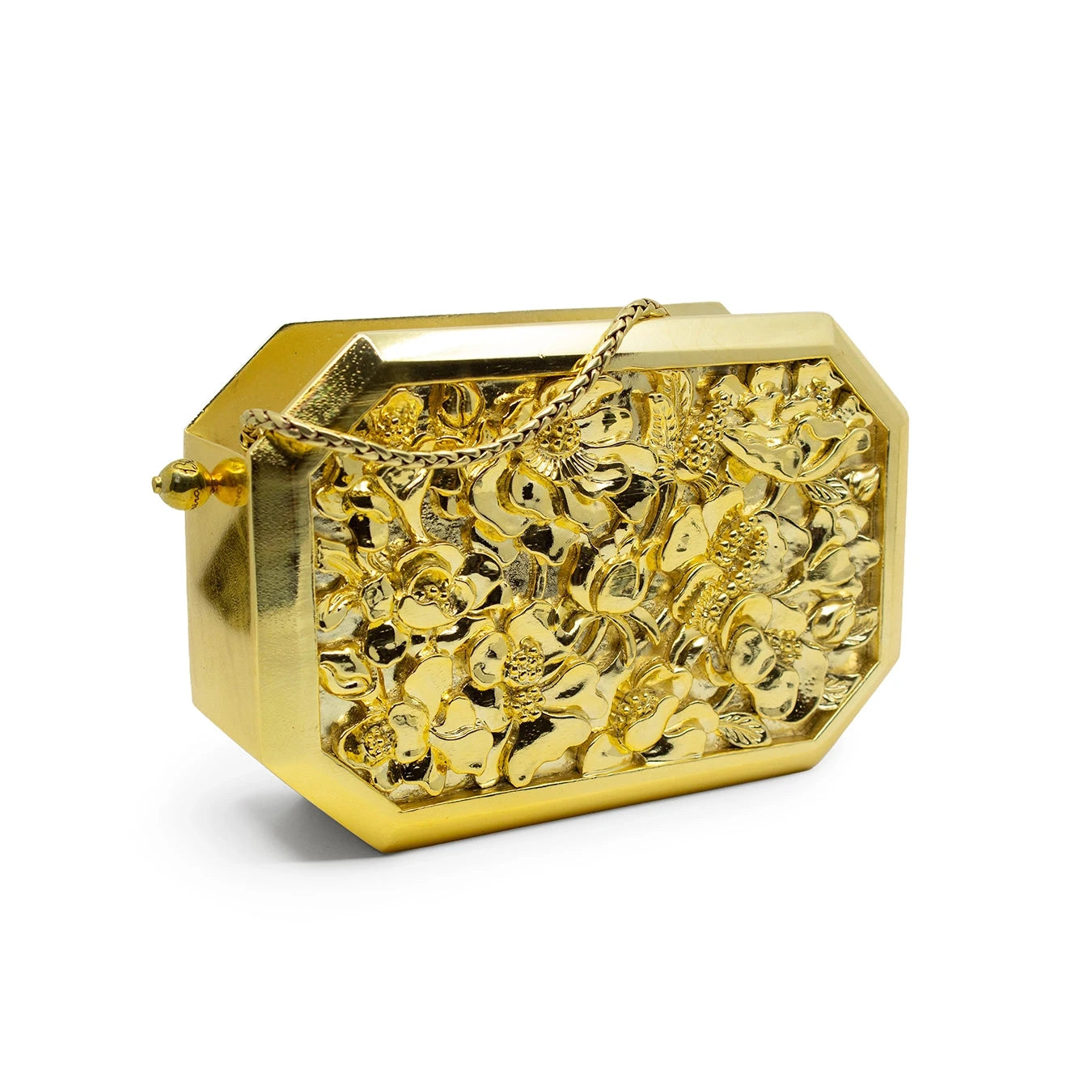Poppies Octagon Clutch in Gold Chrome Clutch Blumera 