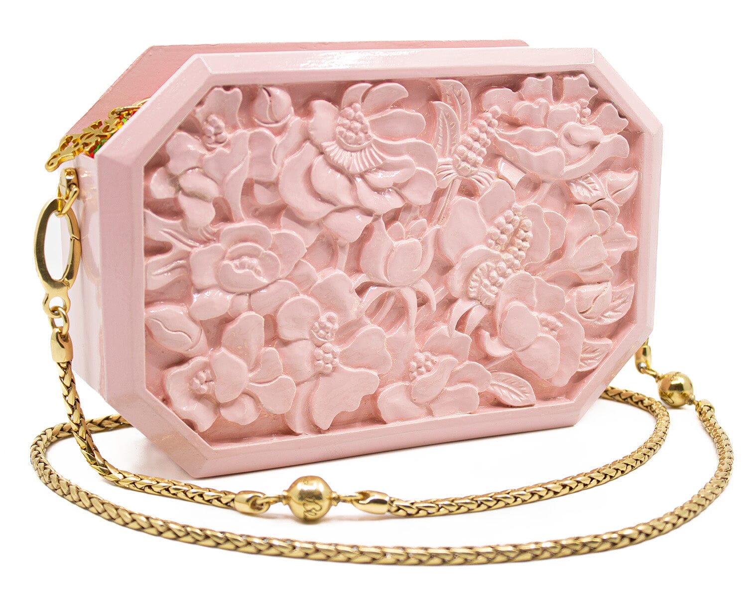 Poppies Octagon Clutch in Lacquered Blush Blumera 