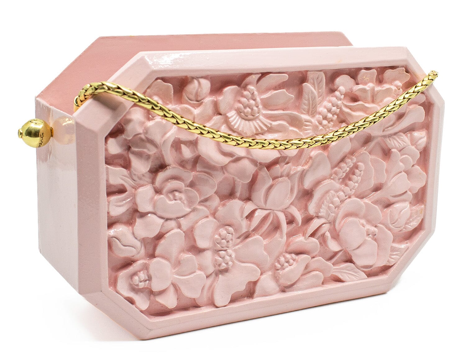 Poppies Octagon Clutch in Lacquered Blush Blumera 