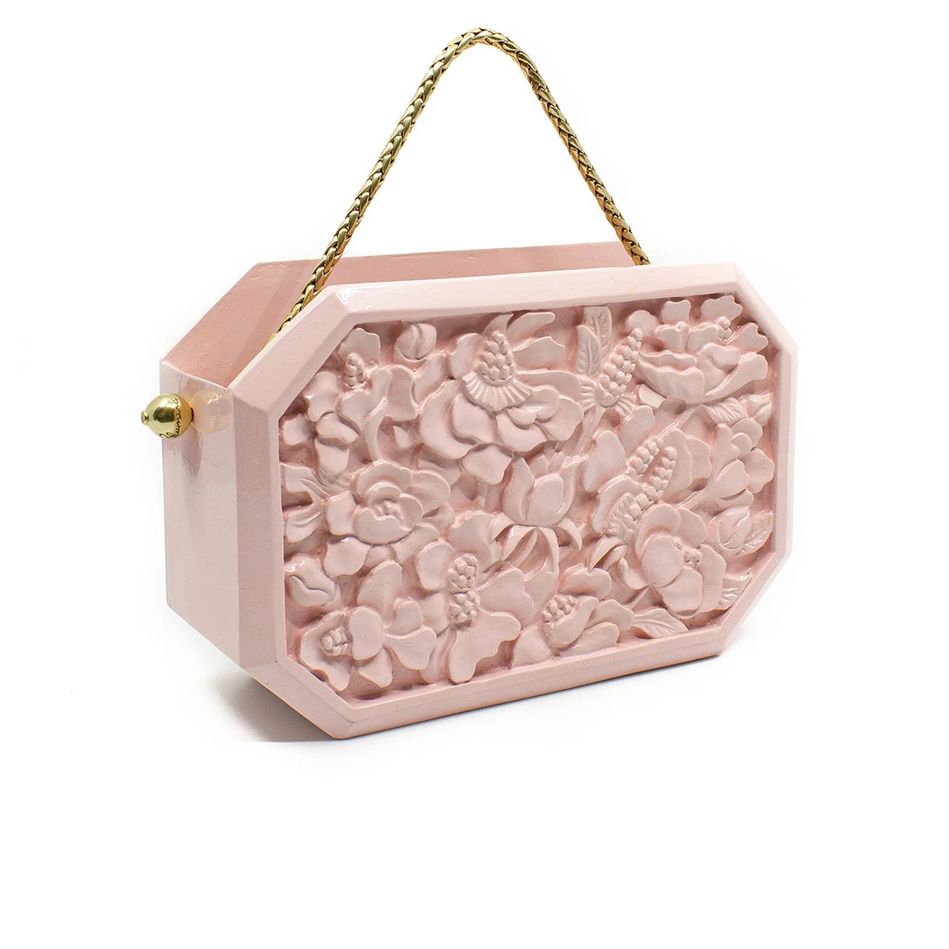 Poppies Octagon Clutch in Lacquered Blush Blumera 