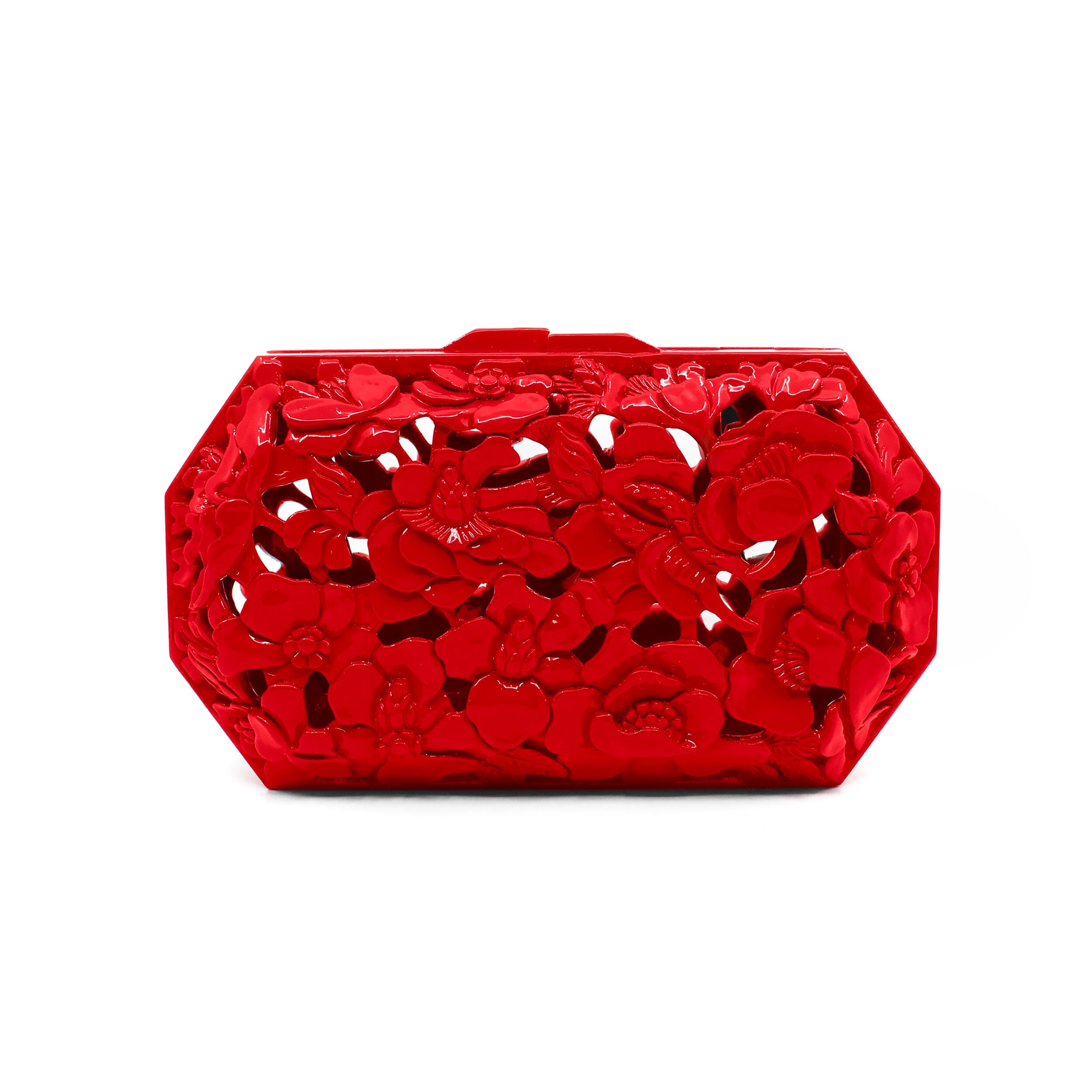 Red Poppies Clutch | Hand-Carved Wood Bag by Blumera Blumera 