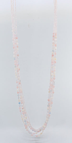 Rose Quartz Eight Strand Beaded Necklace Necklaces Blumera 