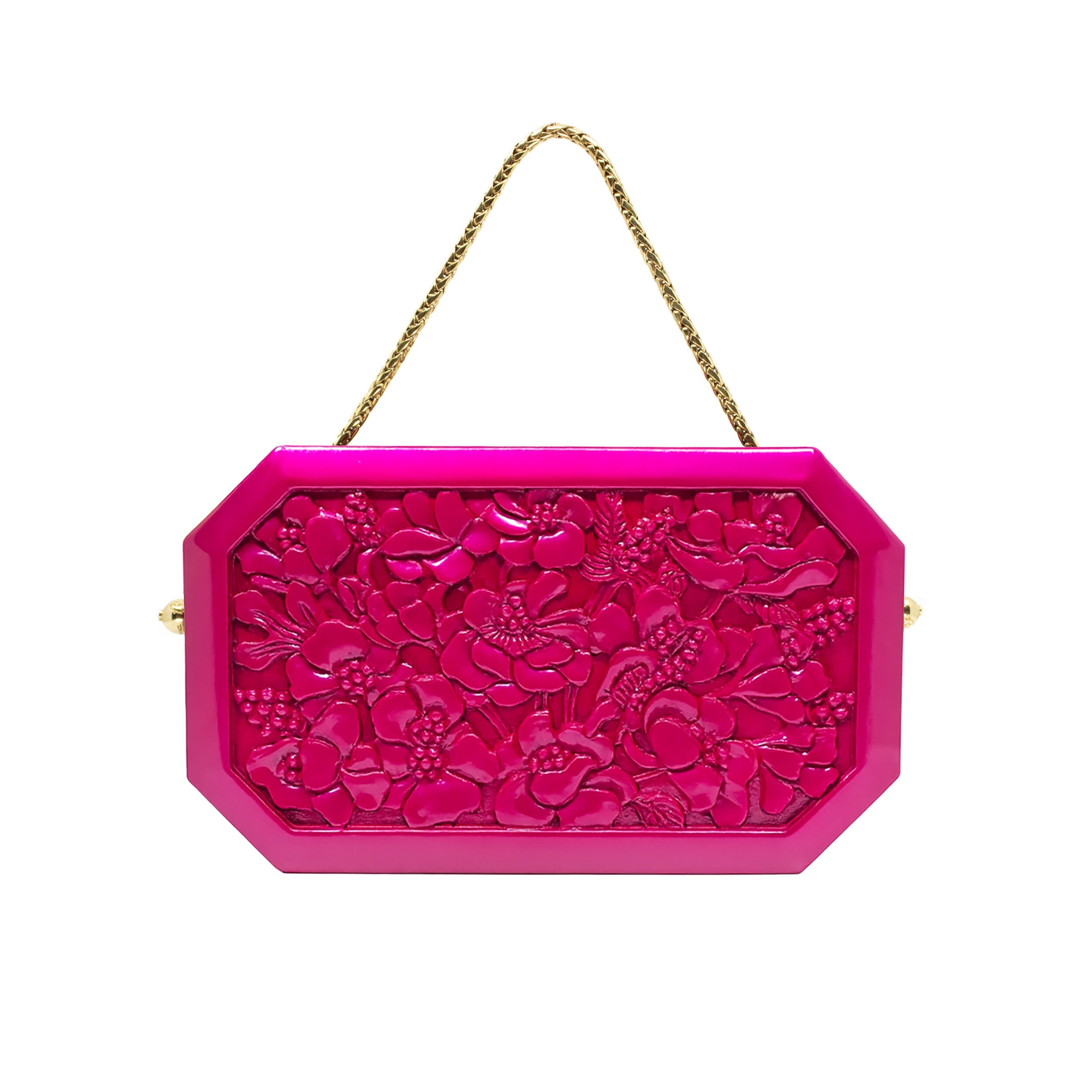 Solid Poppies Octagon Clutch in Lacquered Magenta Blumera 
