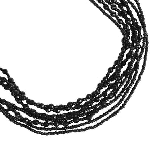 Black Onyx Stone Beaded Necklace - Blumera